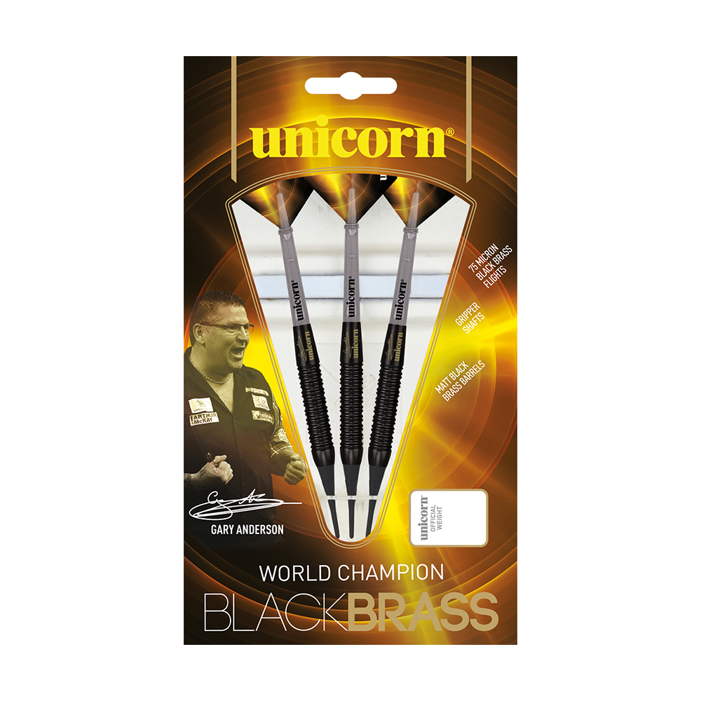 Unicorn Gary Anderson Black Brass Softdarts - 18g