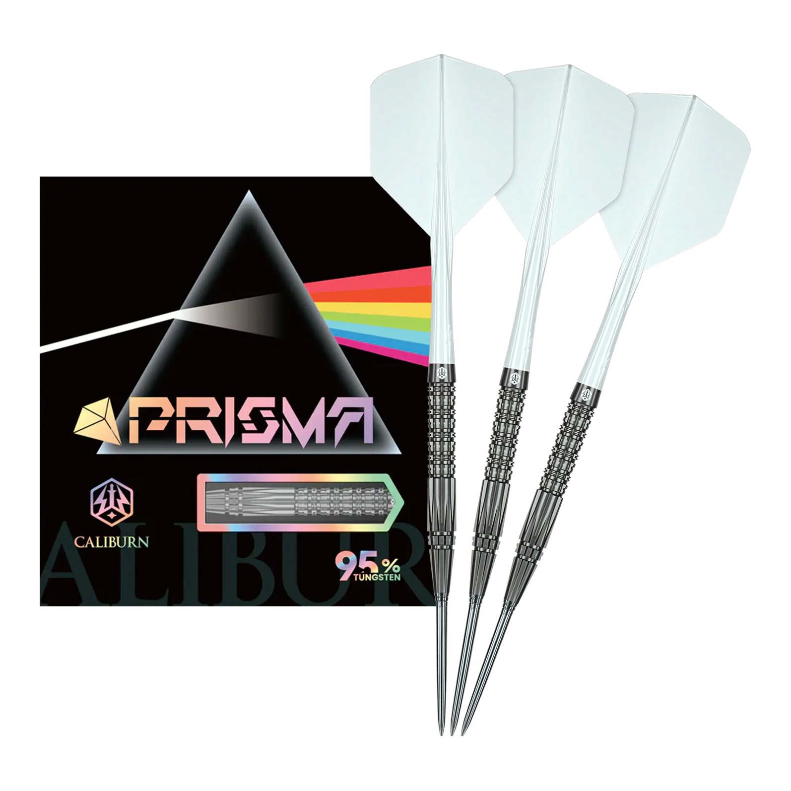 Dardos de acero Caliburn Prisma P2 - 20,5 g Auf dem Bild sieht man die Caliburn Prisma P2 Steeldarts, 20,5g. Diese Steeldarts bieten ein modernes Design für Turnierspieler.