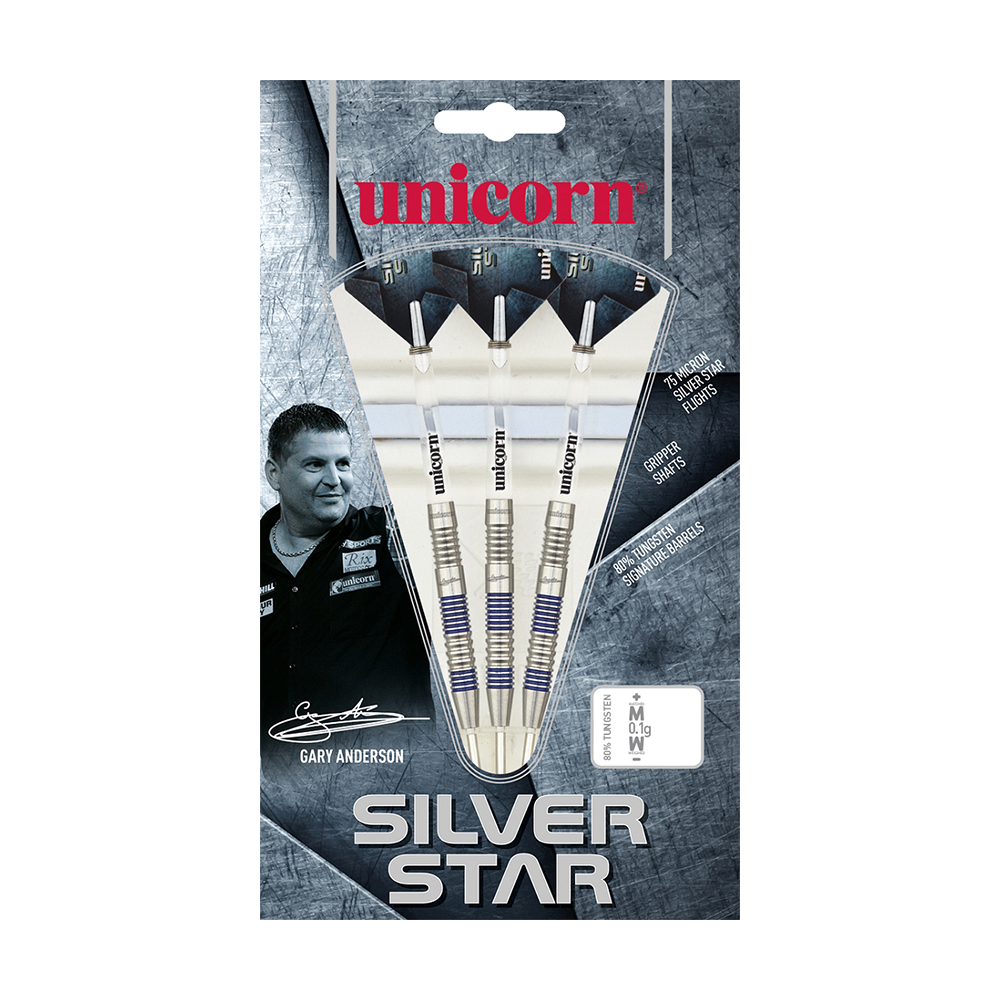 Unicorn Silver Star Var.2 freccette in acciaio Gary Anderson