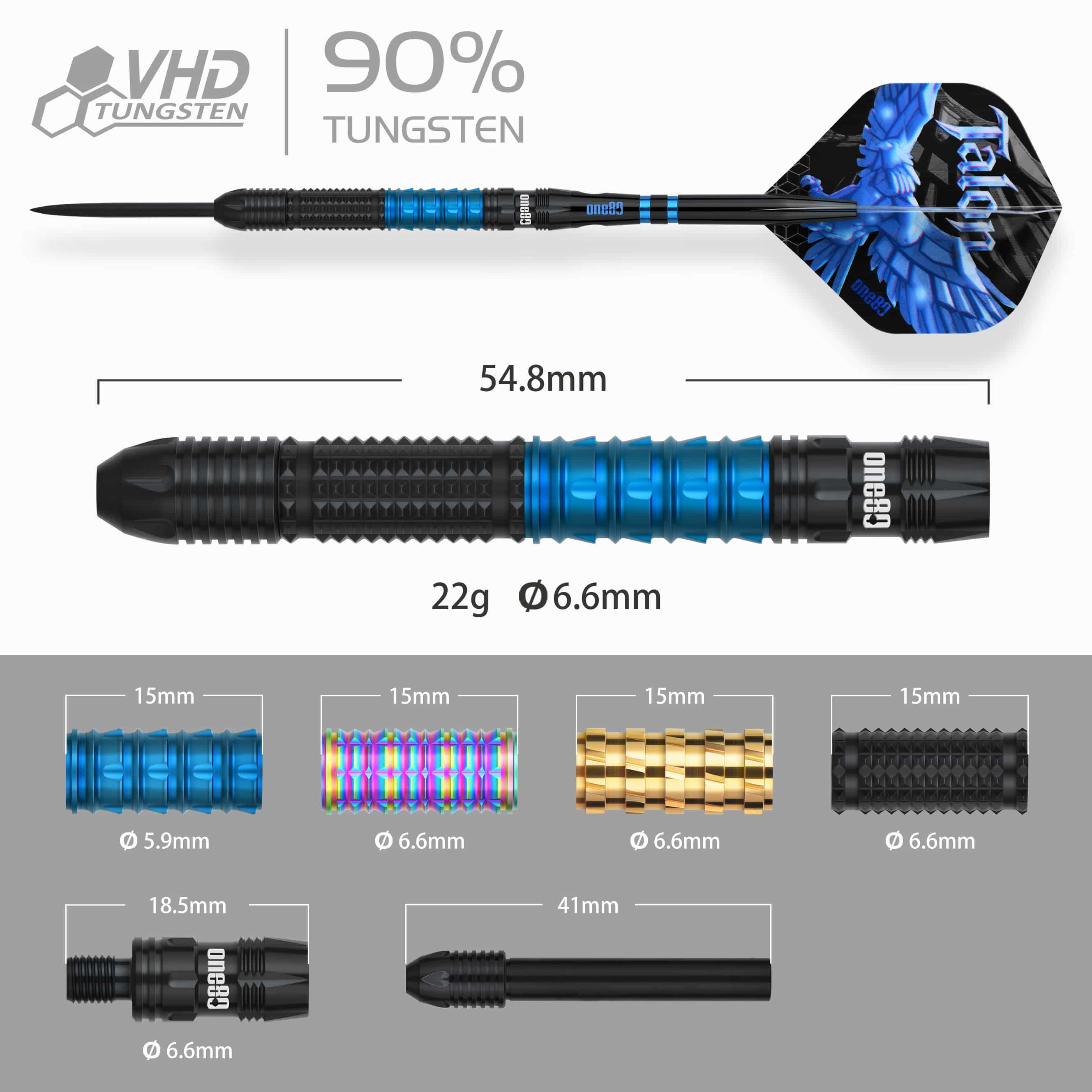 One80 Talon T1 Steeldarts Gezeigt werden die One80 Talon Steeldarts. Sie sind ideal für Dartspieler, die Wert auf Genauigkeit legen.