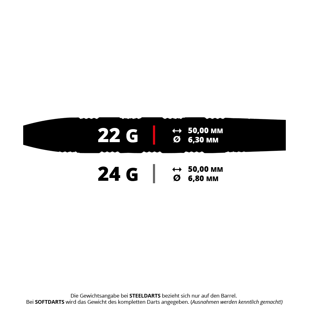 Dardos de acero Shuriken de Mission Dieses Bild stellt die Steeldarts M002152 Mission Shuriken mit 22 Gramm dar. Die Darts sind für Präzision und Kontrolle entwickelt.