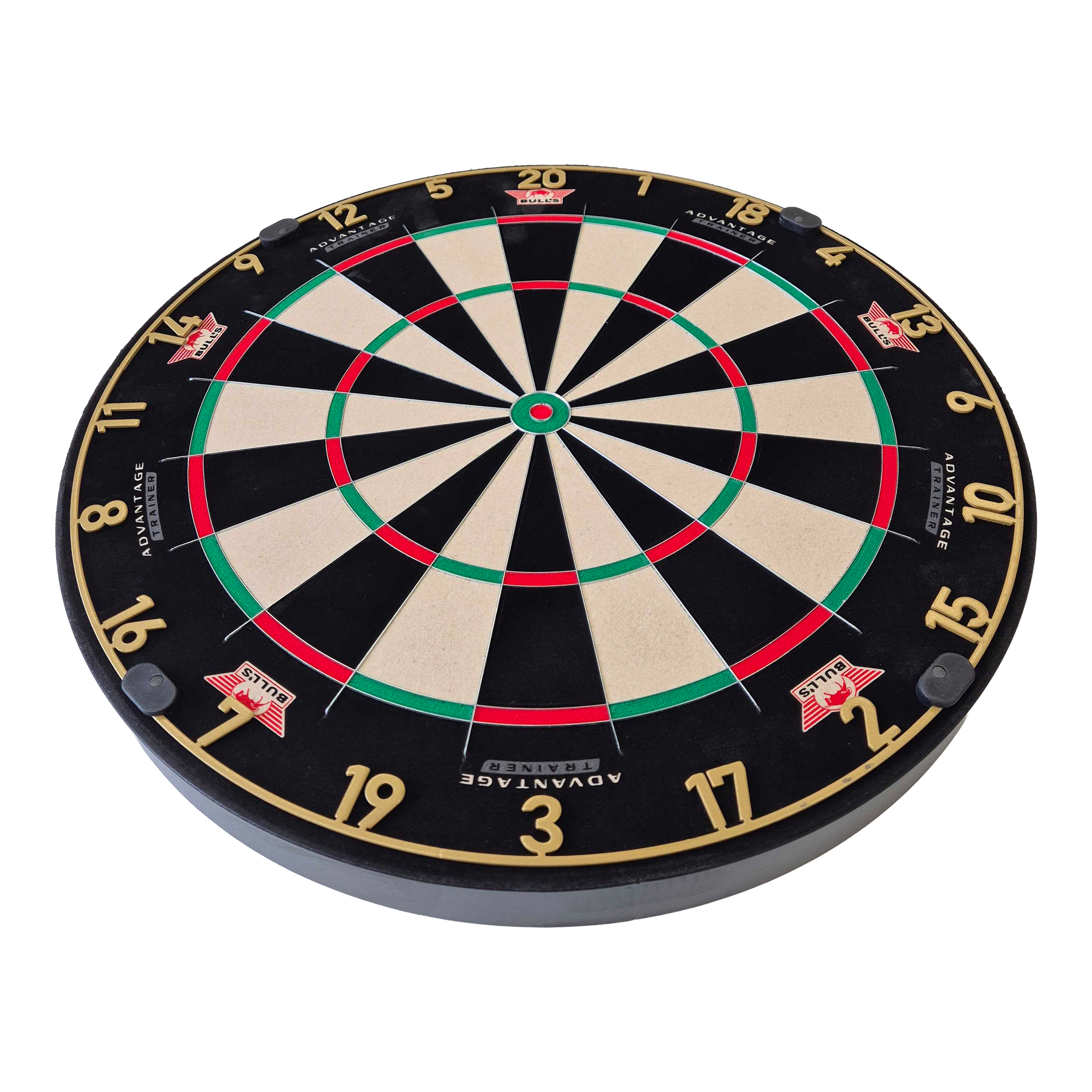 Ocelový terč Bulls NL Advantage 8 TRAINER Frontalansicht des Bulls NL Advantage 8 TRAINER Steeldartboards vor hellem Hintergrund. Die Zahlen und Sektoren sind gut zu erkennen.