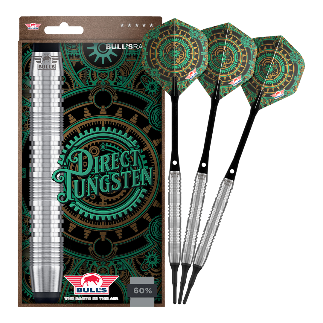 Šipky Bulls NL Direct Tungsten Soft - 18g Abgebildet ist das volle Set Bulls NL Direct Tungsten Softdarts - 18g. Das Produkt ist umfangreich gestaltet.