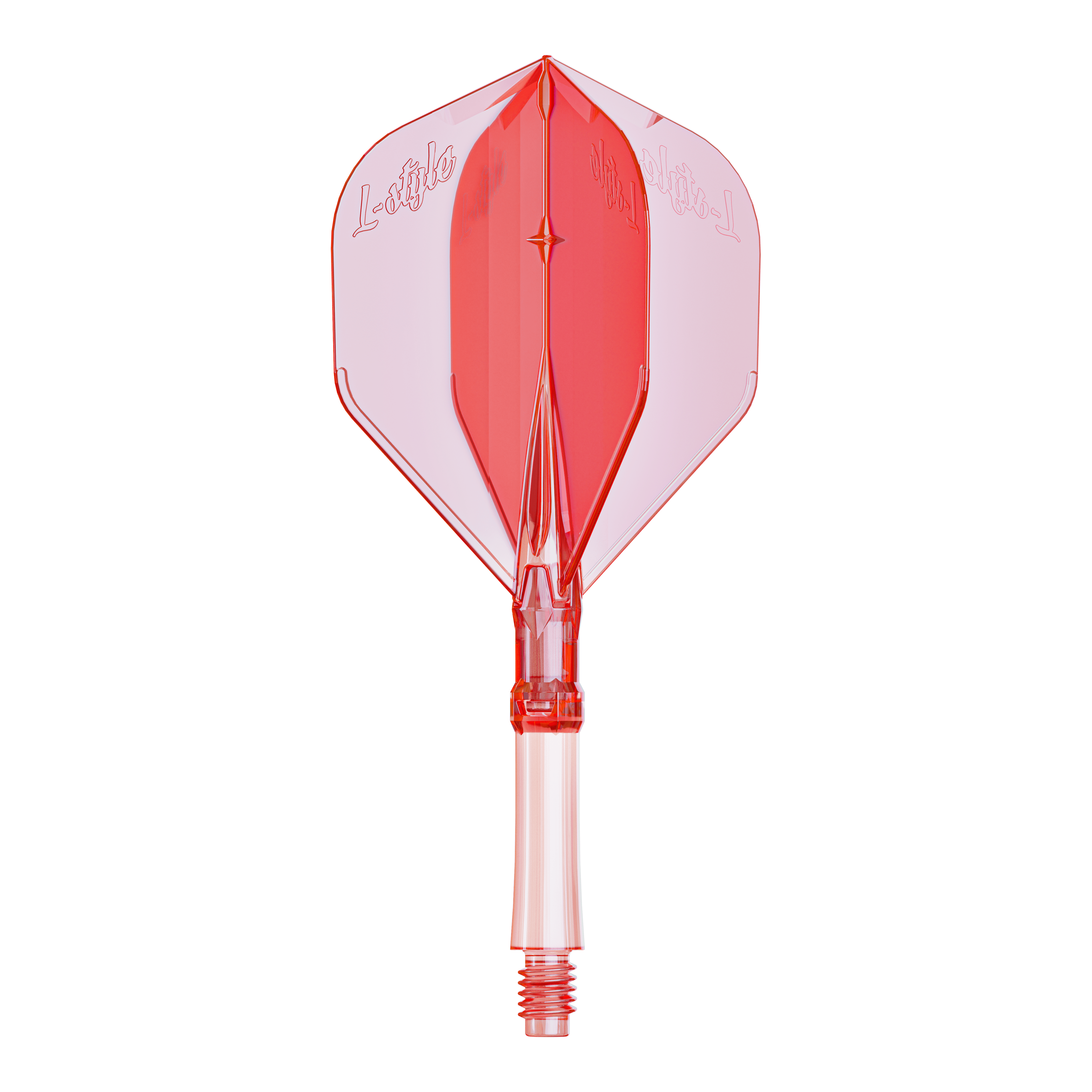 Loty L-Style L-System - Clear Red Ein Flight-Zubehör für Darts in klarer roter Farbe. Geeignet für Dartspieler zur Individualisierung ihrer Darts.