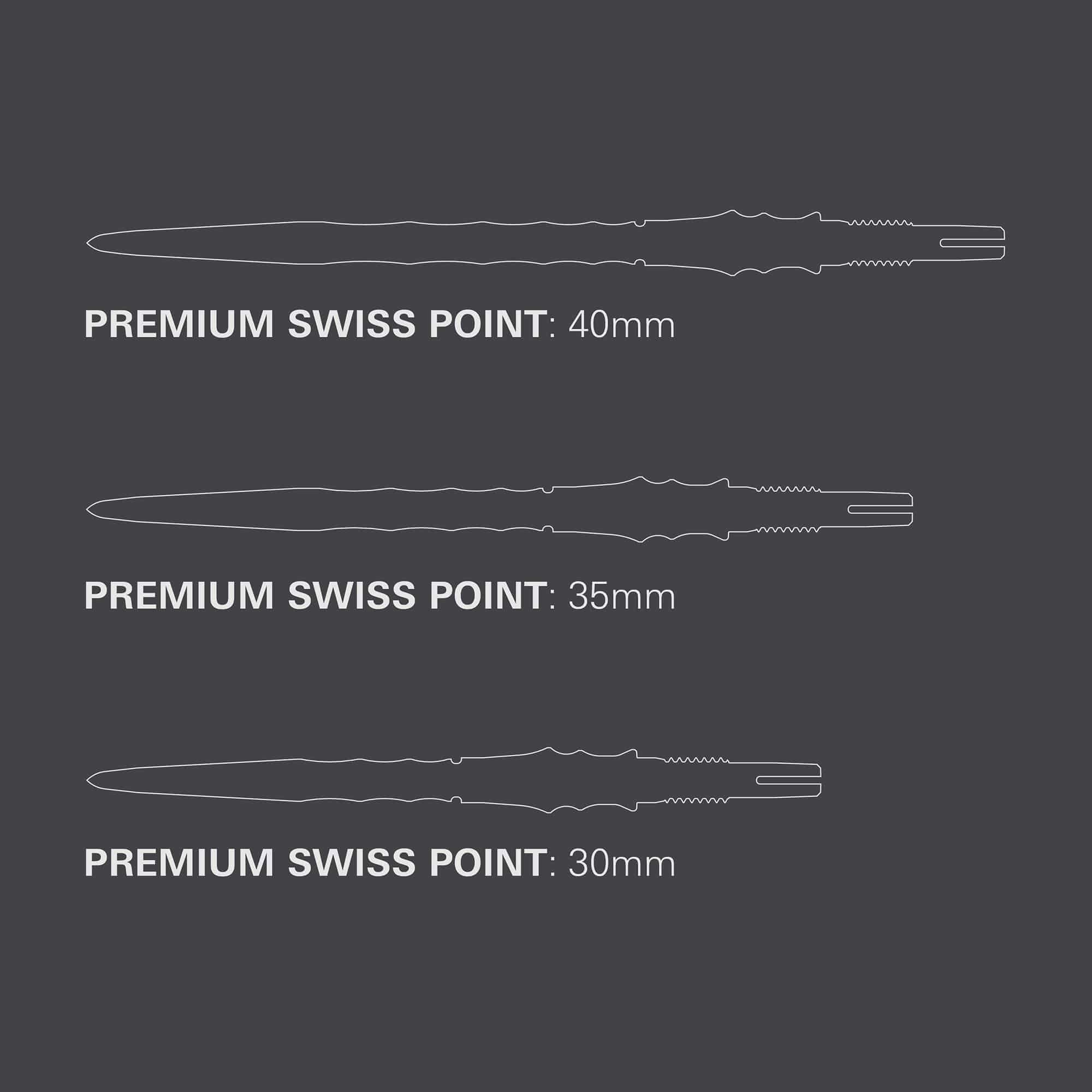 Target Japan Premium Swiss Point Steel Dart Tips - Black Zu sehen sind die Target Japan Premium Swiss Point Steldartspitzen - Schwarz. Die Dartspitzen sind in einem modernen schwarzen Design gehalten.