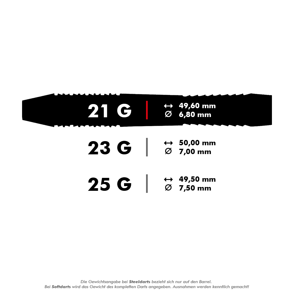 8775_Unicorn_Silver_Star_Var2_Gary_Anderson_Steeldarts_5_21g Das Bild zeigt die Produktspezifikationen der "Unicorn Silver Star Var.2 Gary Anderson Steeldarts". Die Darts wiegen 21 Gramm, sind 49,60 mm lang und haben einen Durchmesser von 6,80 mm.