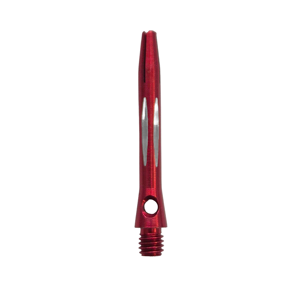 Diamond Cut Aluminium Shafts - Rot - 35 mm Dieses Bild zeigt den Diamond Cut Aluminium Shafts - Rot - 35mm. Es ist ein Dart-Schaft aus rotem Aluminium mit Diamantschliff und 35mm Länge.