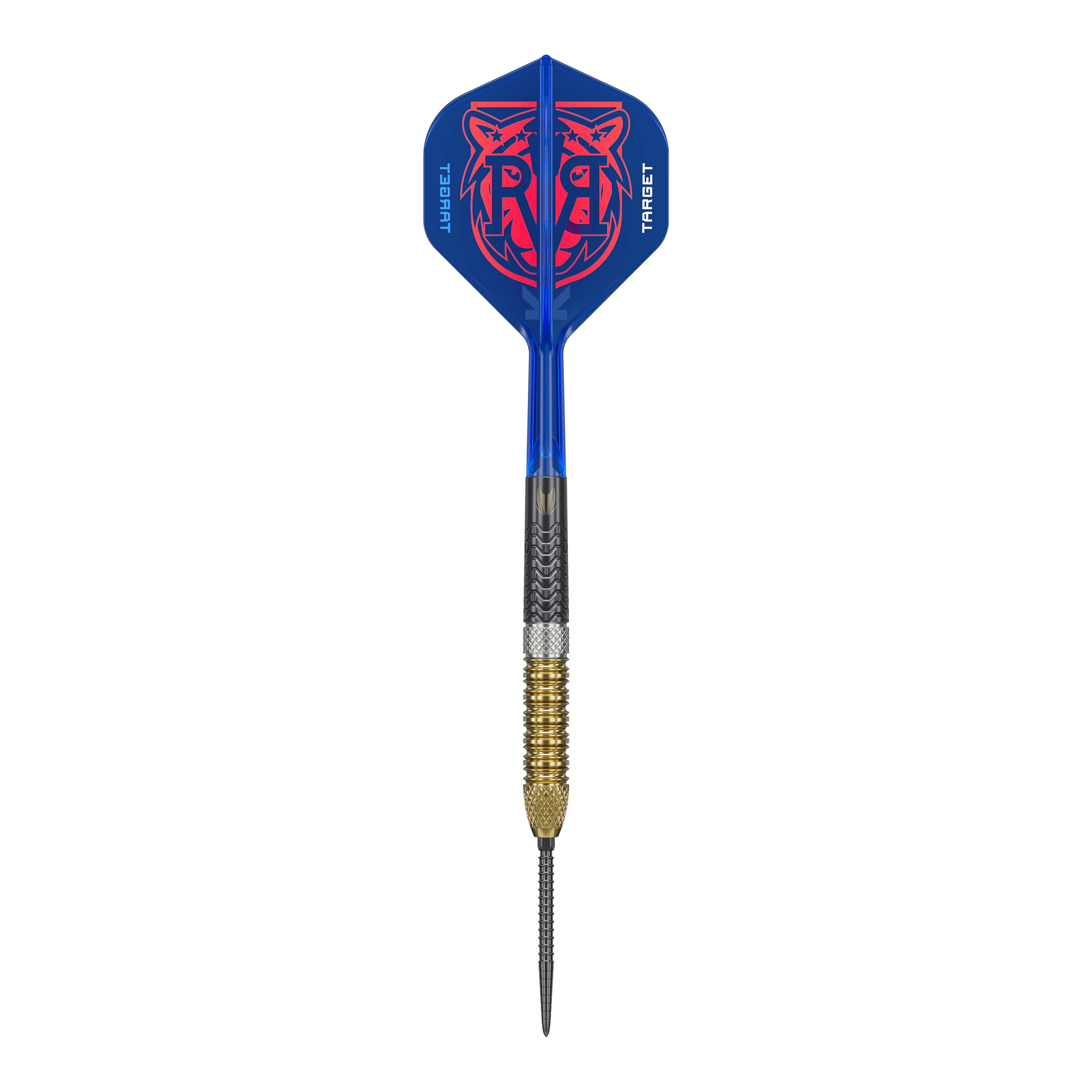 Abgebildet sind die Target Raymond Van Barneveld GEN6 Swiss Point Steeldarts. Diese Steeldarts bieten erstklassige Qualität und Präzision.
