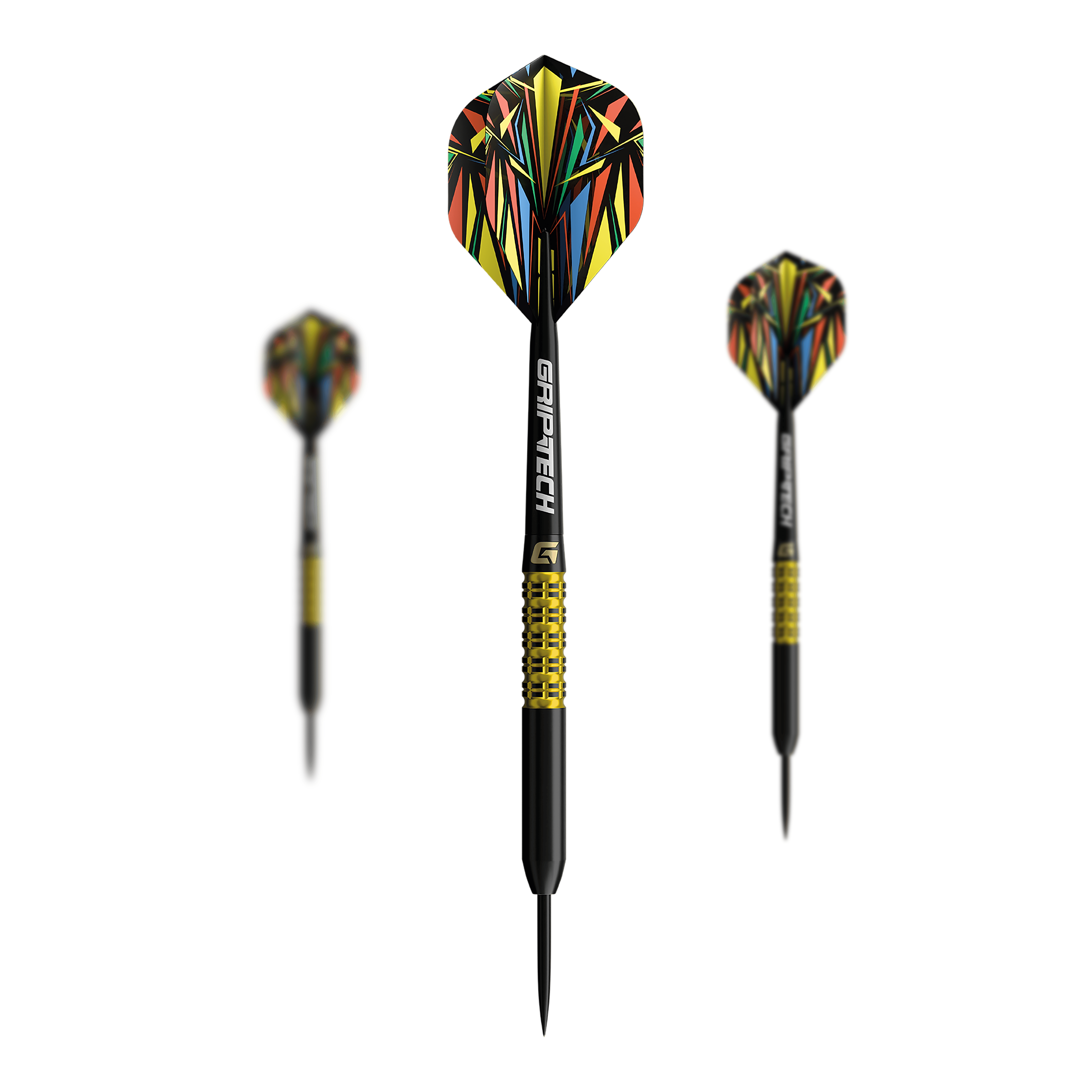 Šipky GOAT Athlete žluté wolframové oceli Das Bild zeigt einen gelben Tungsten-Steeldart. Das Produkt ist unter dem Namen 'GD7000770 GOAT Athlete Yellow Tungsten Steeldarts 1 Set' bekannt.