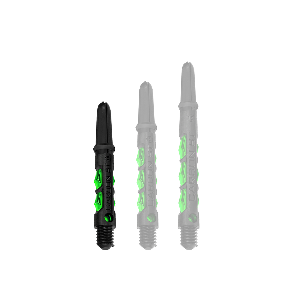 HR422_Harrows_Carbon_ST_Shafts_Gr-n_33mm_1KJ16d1w2pPpA4 Harrows Carbon ST Shafts - elegante Dartschäfte mit heller Schattierung. Die Oberfläche ist glatt mit feinen Details verziert.