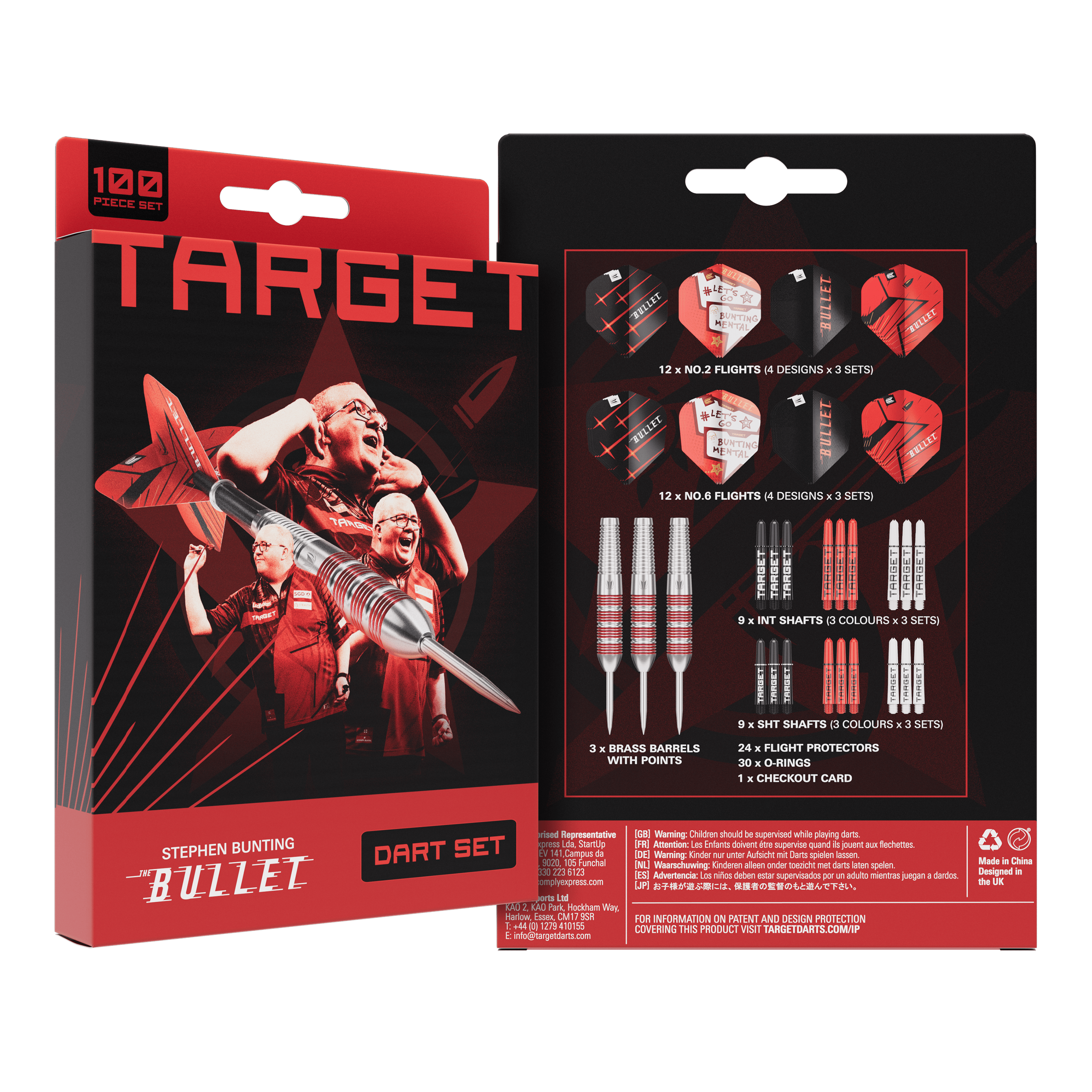Target Stephen Bunting Bullet 100 Teile Brass Steeldart Set - 22g