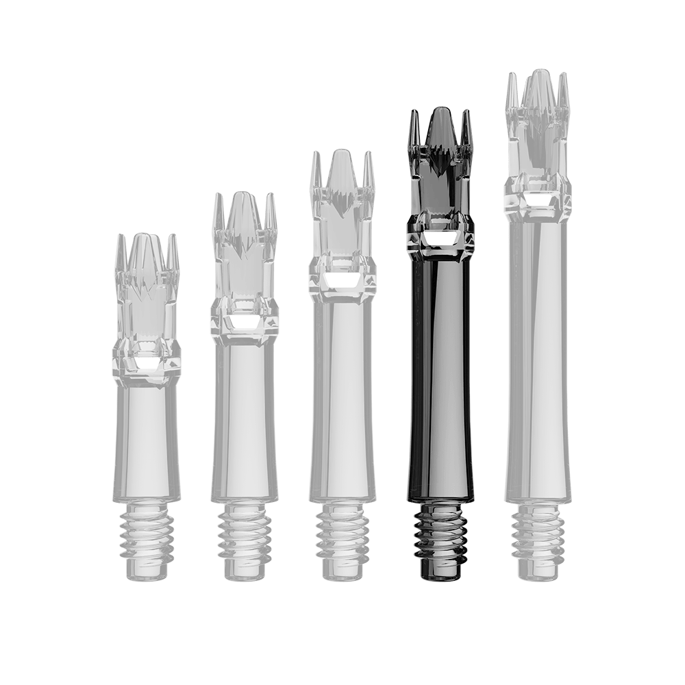 Tiges de rechange pour système L-L-Style - Noir transparent Abgebildet sind schwarze transparente Ersatzshafts. Das Produkt ist länglich und mehrfach dargestellt.