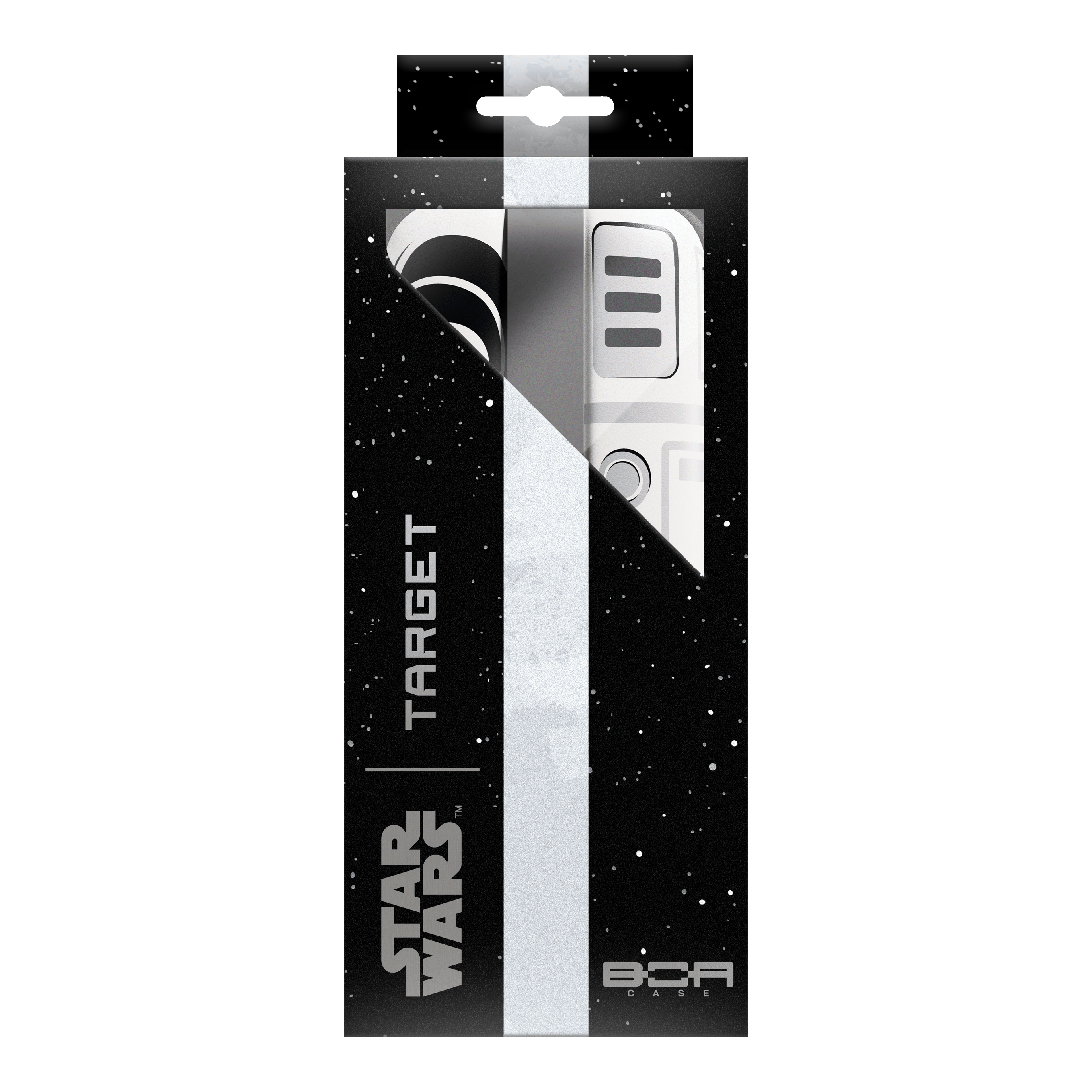 Target Star Wars Boa Dartcase - Szturmowiec Zu sehen ist das Target Star Wars Boa Dartcase mit Stormtrooper-Motiv. Das Etui ist praktisch für den Transport und die sichere Aufbewahrung von Darts.