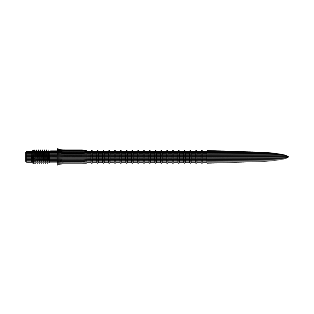 Mission R2.5 Rapid Point GV1 Dartspitzen - Schwarz Das Foto zeigt Dartzubehör mit dem Namen M002177_Mission_R25_Rapid_Point_GV1_Dartspitzen_Schwarz_40mm_2. Wahrscheinlich handelt es sich um schwarze Dartspitzen mit einer Länge von 40mm.