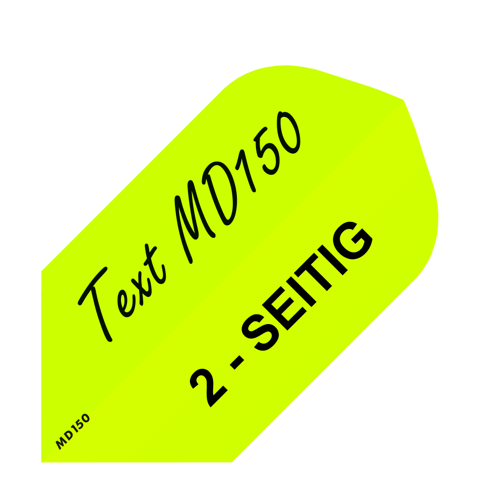 10 set of printed flights on 2 sides - desired text - MD150 Slim