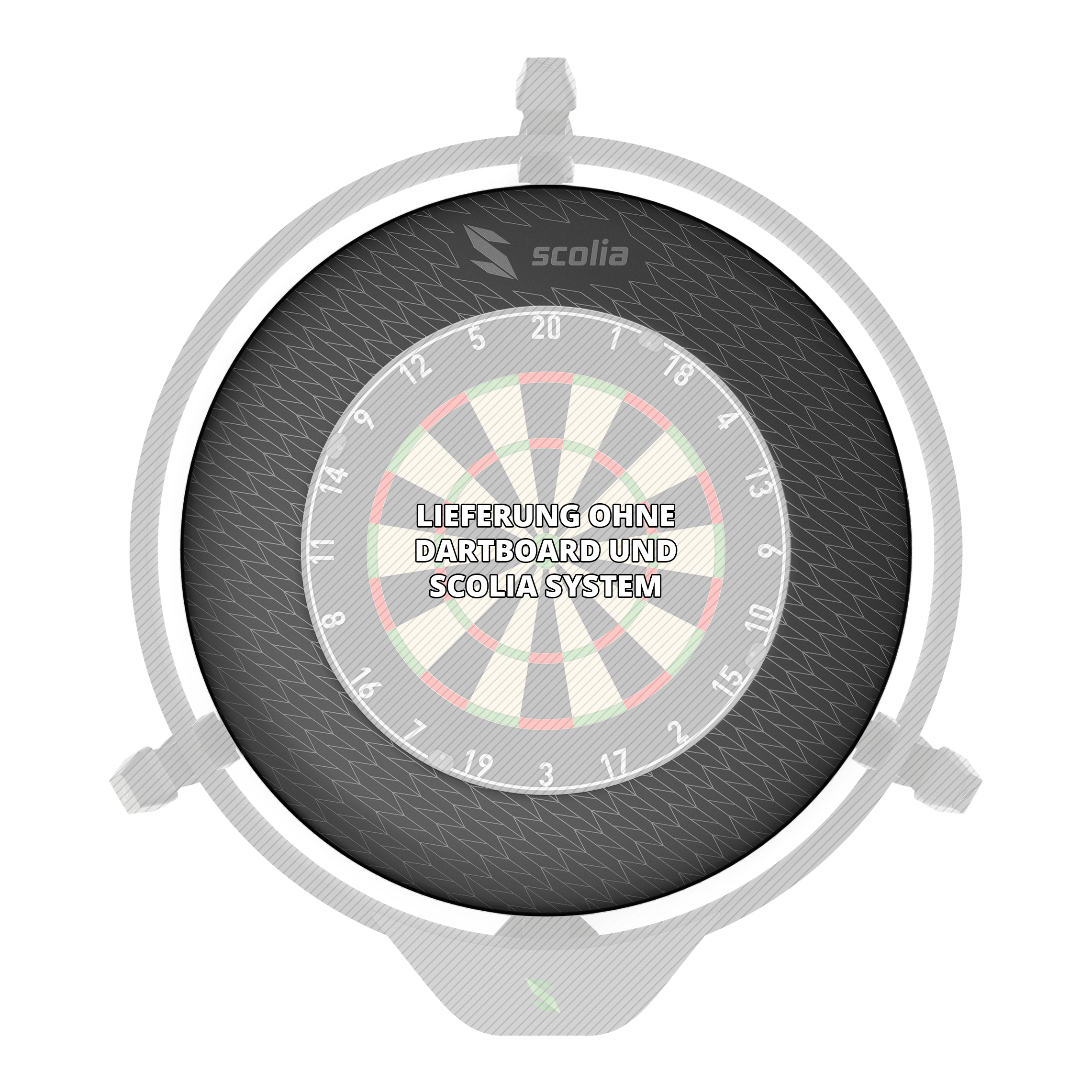 Bordo per bersaglio per freccette Scolia Stealth Dieses Bild zeigt das Scolia Stealth Dartboard Surround. Es wird zum Auffangen von Dartpfeilen verwendet.