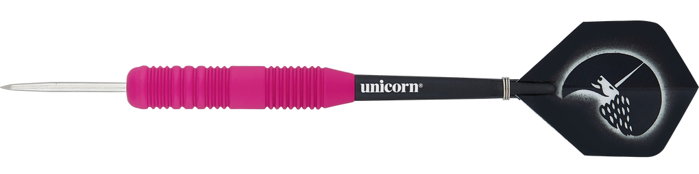 Fléchettes Unicorn Core Plus en acier rose caoutchouté