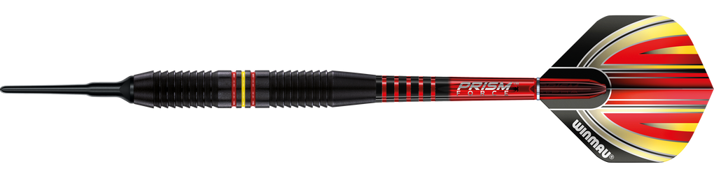 Freccette morbide Winmau Outrage V1 in ottone rivestito nero - 18 g