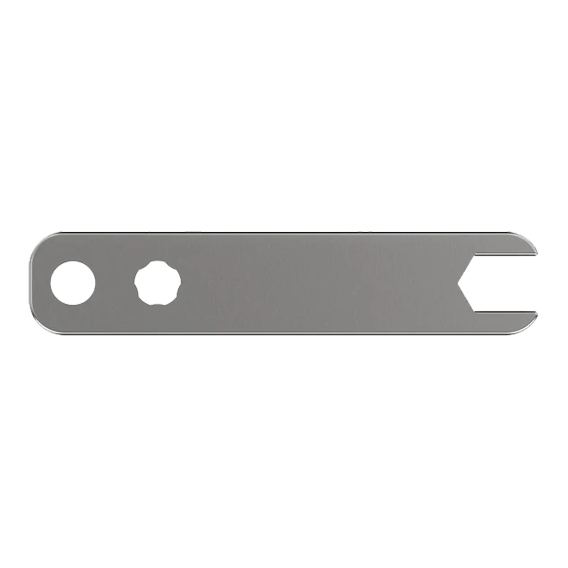 Herramienta de destornillador de punta Caliburn EVO Abgebildet ist ein Werkzeug namens Point Driver Tool Lite. Das Tool ist für das Einsetzen von Dartspitzen geeignet.