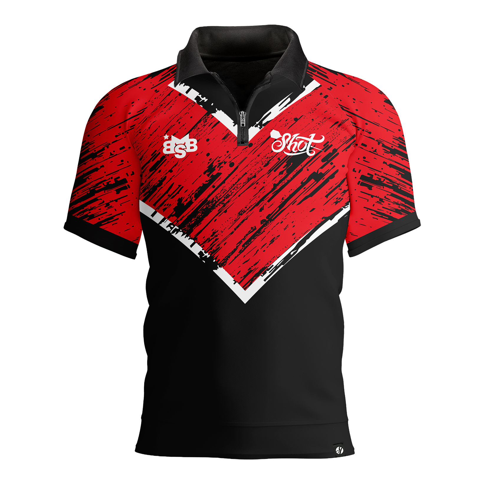 Shot Michael Smith Red Strip Polo Dartshirt Zu sehen ist das Shot Michael Smith Red Strip Polo Dartshirt. Das Hemd hat ein modernes Design mit roten Streifen.