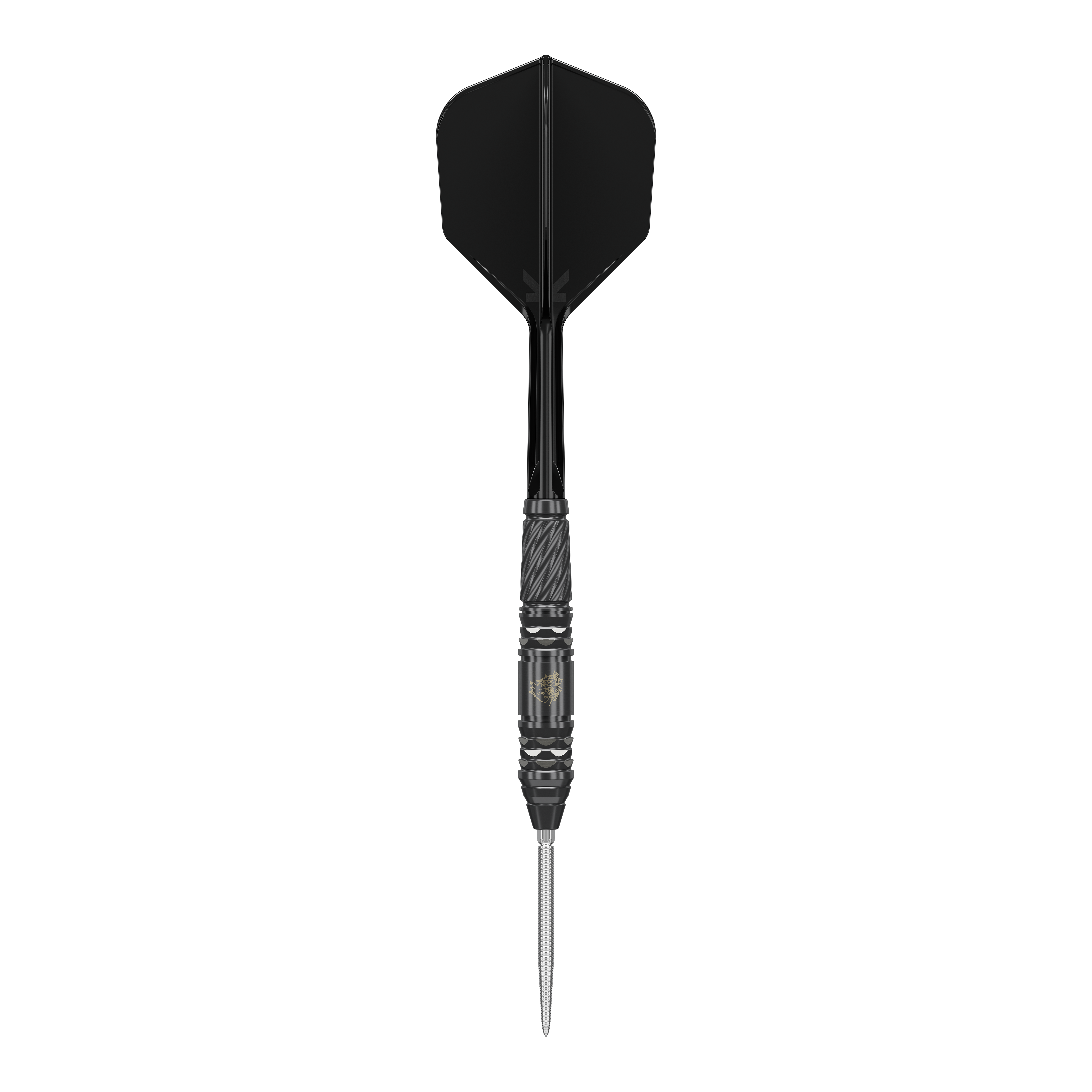 Šipky Target Japan Black Marque Dragon GEN2 Swiss Point Steel Das Bild zeigt einen Target Japan Black Marque Dragon GEN2 Swiss Point Steeldart. Der Dartpfeil hat ein elegantes, schwarzes Design mit einer strukturierten Griffzone und einer scharfen Spitze.