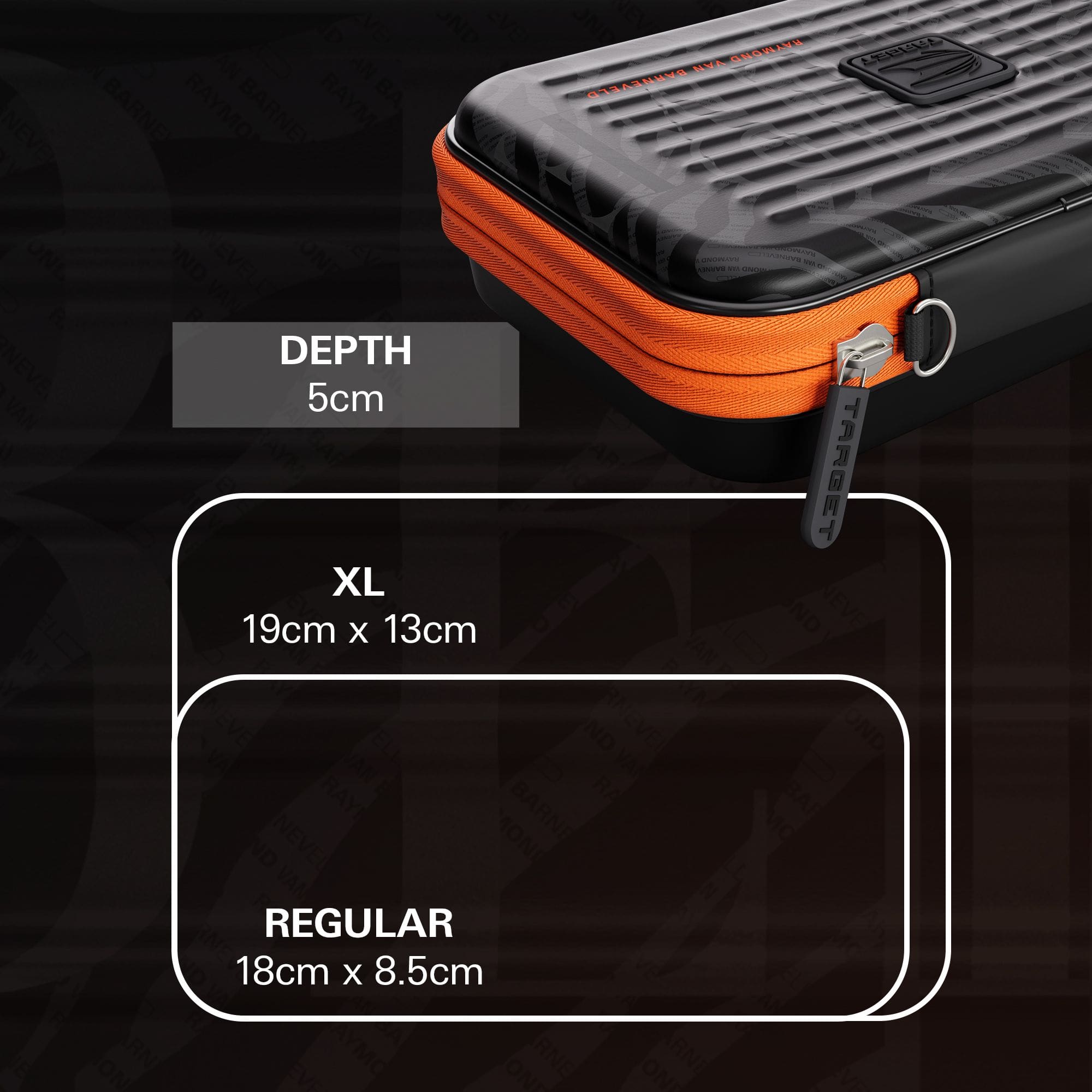 Hier ist das Takoma XL Ghost Series Raymond Van Barneveld Dartcase abgebildet. Diese Darttasche trägt das Design des bekannten Dartspielers Raymond Van Barneveld.