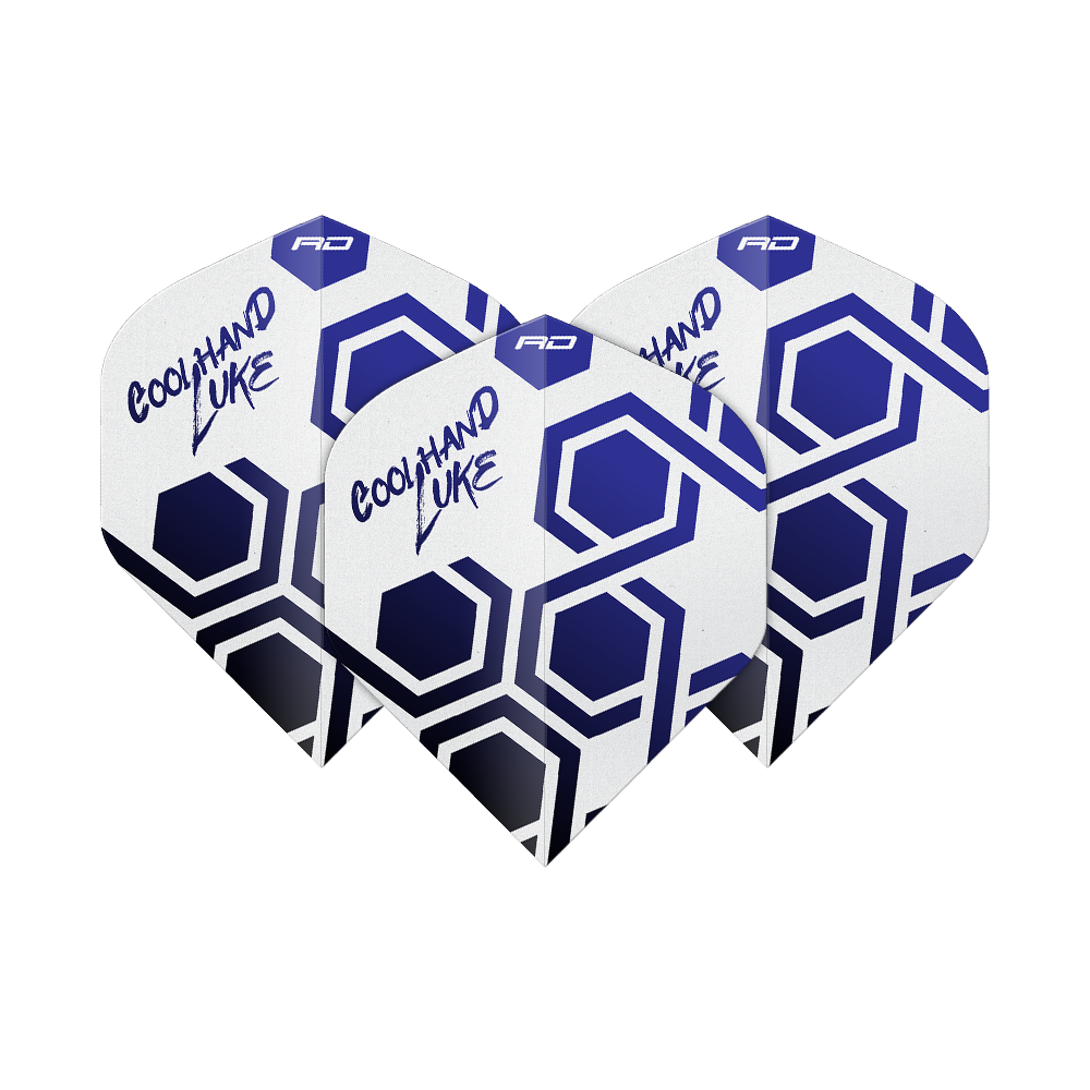 Dieses Bild zeigt das Set Red Dragon Pro Player Premium Luke Humphries Blue TX5 Premium No2 Standard Flights. Die Flights sind für den professionellen Dartgebrauch konzipiert.