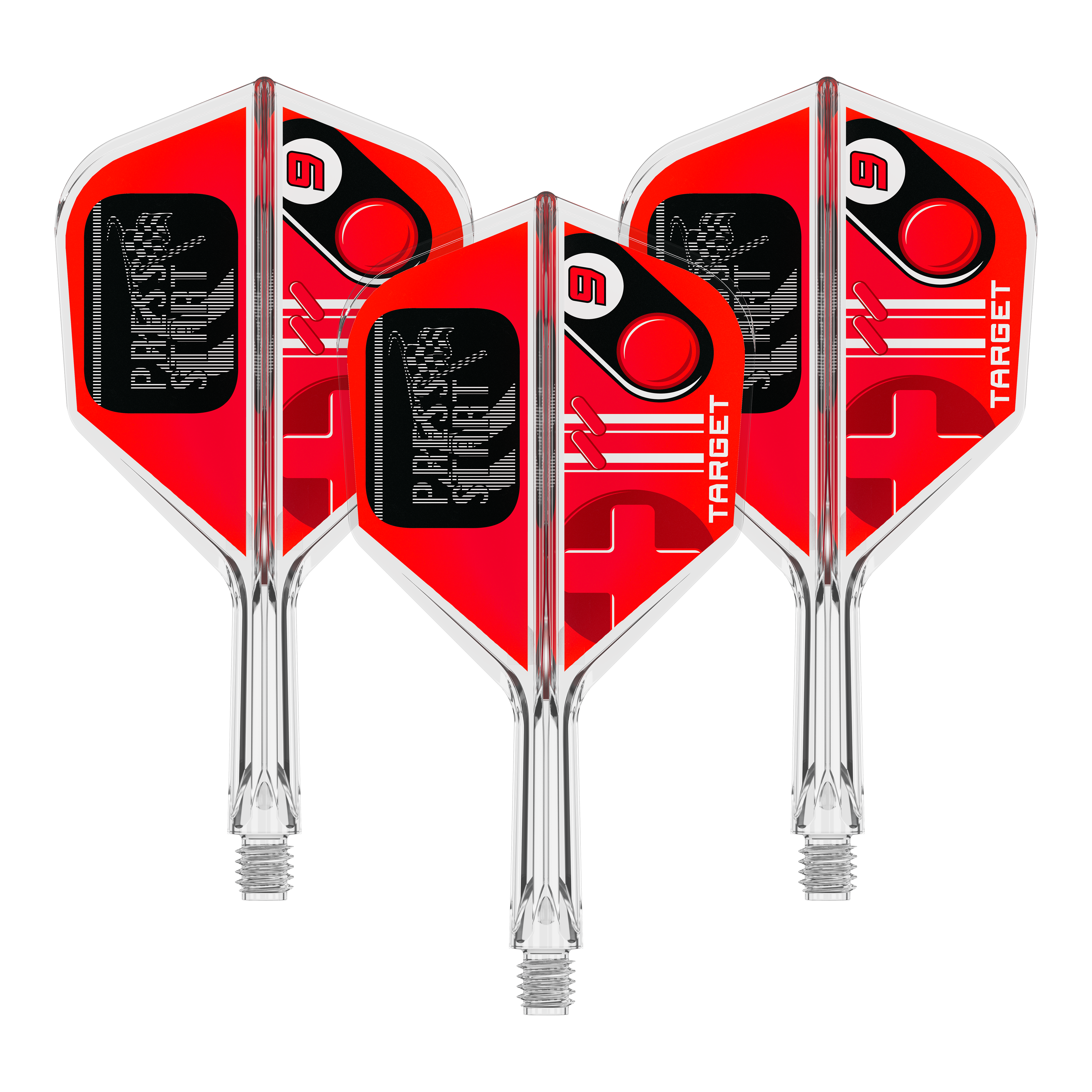 Target K-Flex Press Start n° 6 Volets Abgebildet ist das Produkt 410582_Target_K-Flex_PressStart_No6_Flights_19mm_1Set. Das Produkt besteht vermutlich aus einem Set von Dart-Flights.