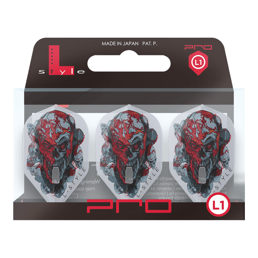 Letky L-Style Ryan Searle Signature V4 Clear White L1PRO Das Bild zeigt die L-Style Ryan Searle Signature V4 Clear White L1PRO Flights. Es handelt sich um hochwertige Flights für Dartsport.