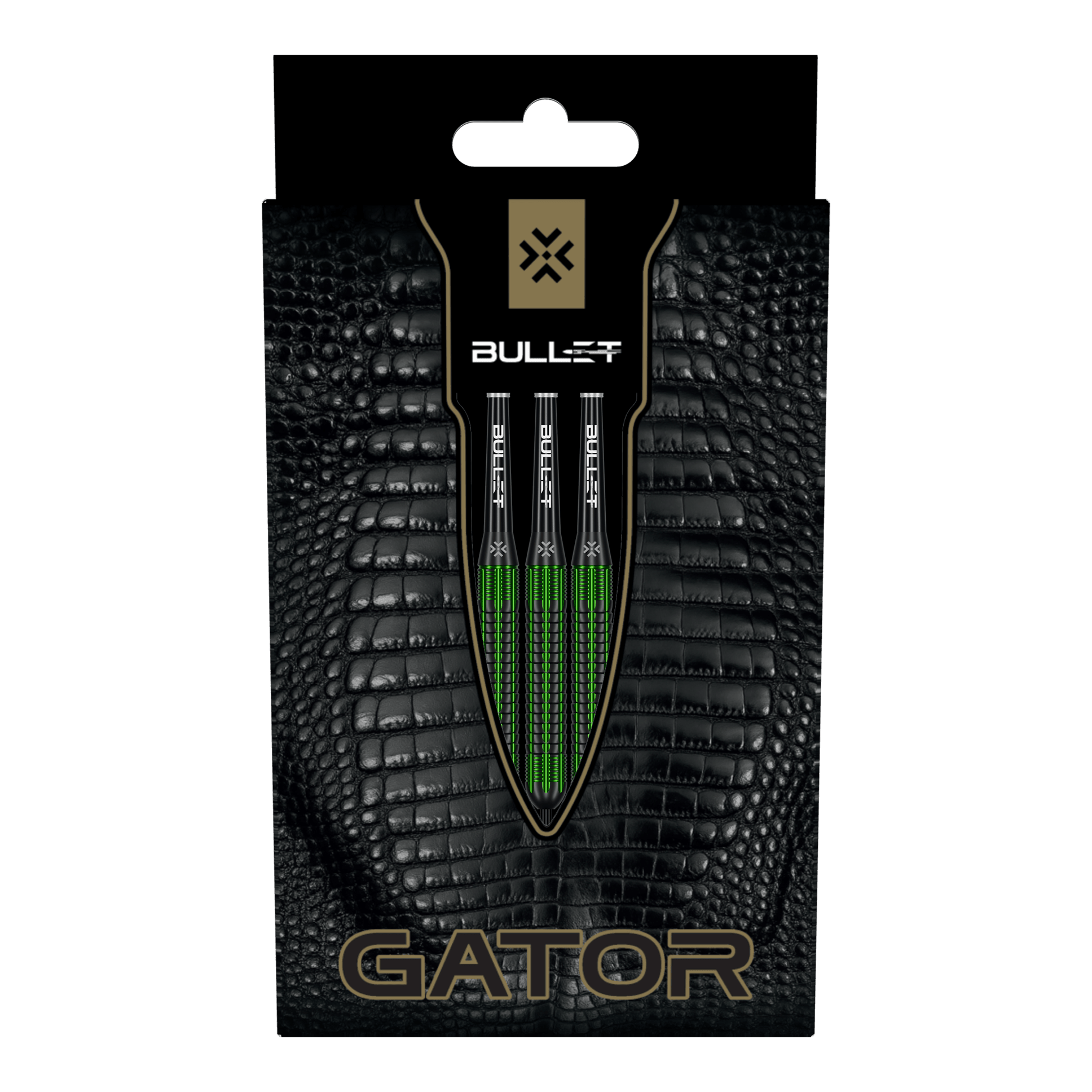 Bullet Gator freccette in ottone e acciaio - 22 g Abgebildet ist das Produkt Bullet Gator Brass Steeldarts - 22g. Diese Steeldarts sind speziell für Dartspieler entwickelt.