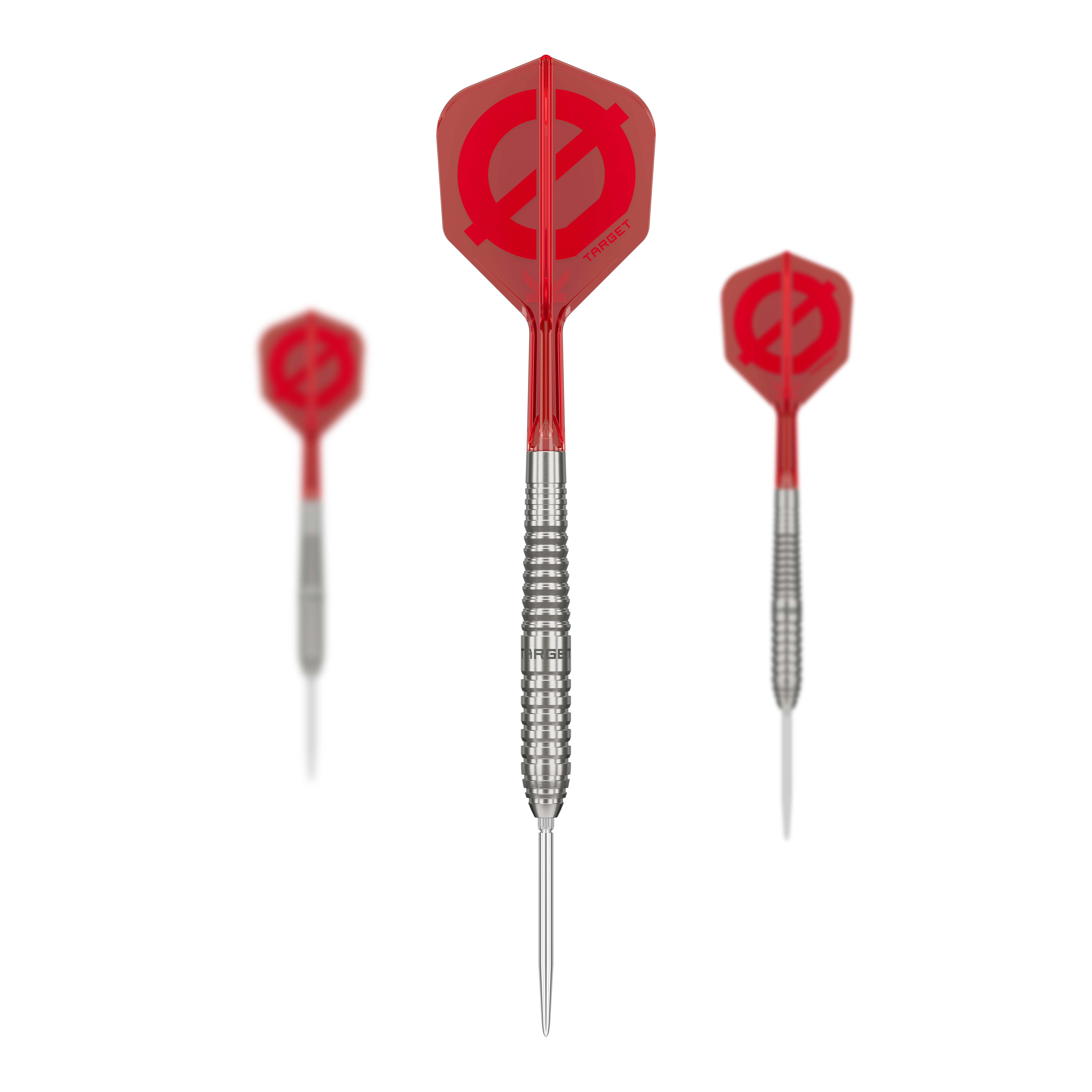 Targetová skupina O 01 Švýcarské body Steeldarts Das Bild zeigt das Target Group O 01 Swiss Points Steeldarts Set. Die Darts werden zusammen dargestellt.