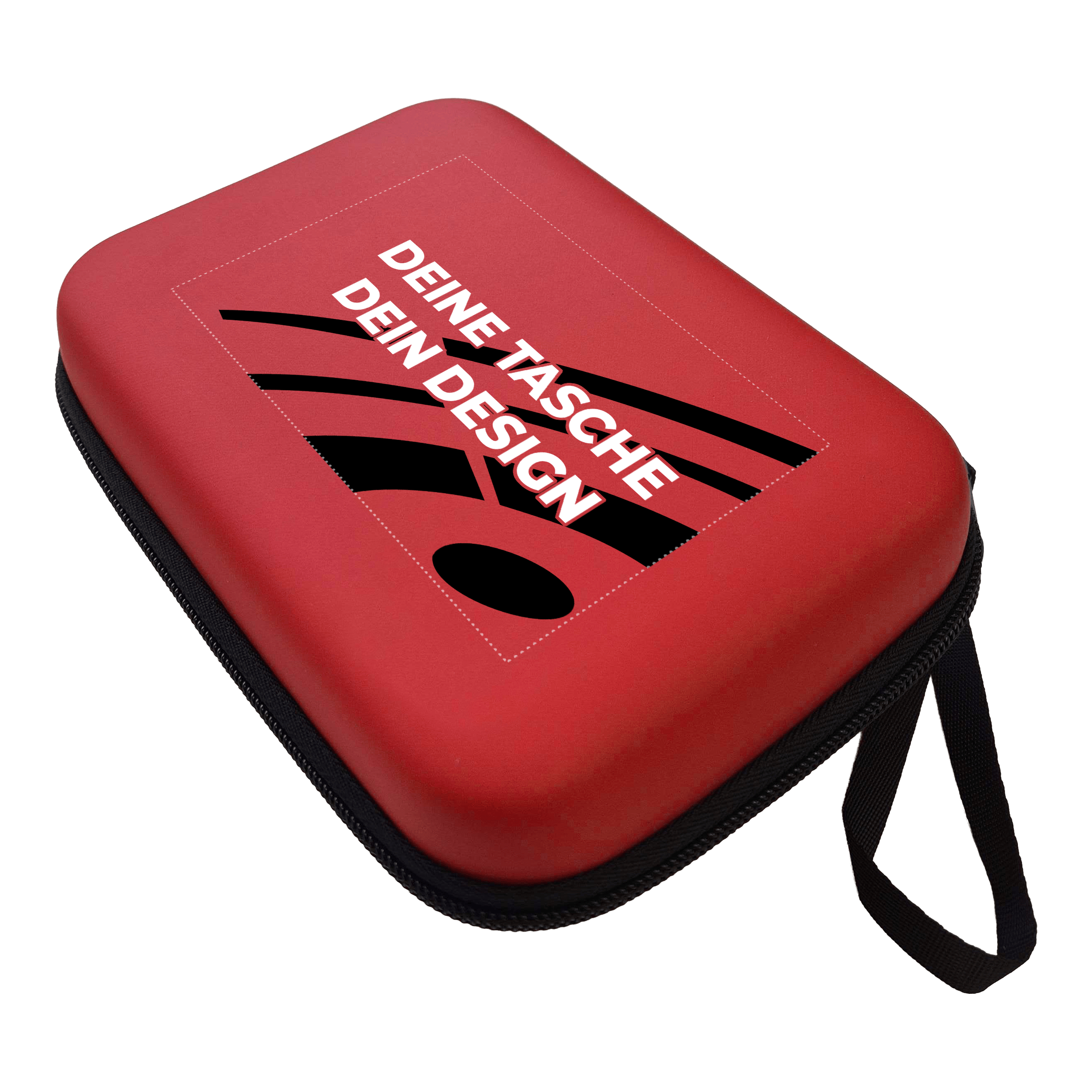 Das Foto zeigt ein Dartcase System 4 in Rot. Das Etui schützt und organisiert Dartpfeile und Zubehör.