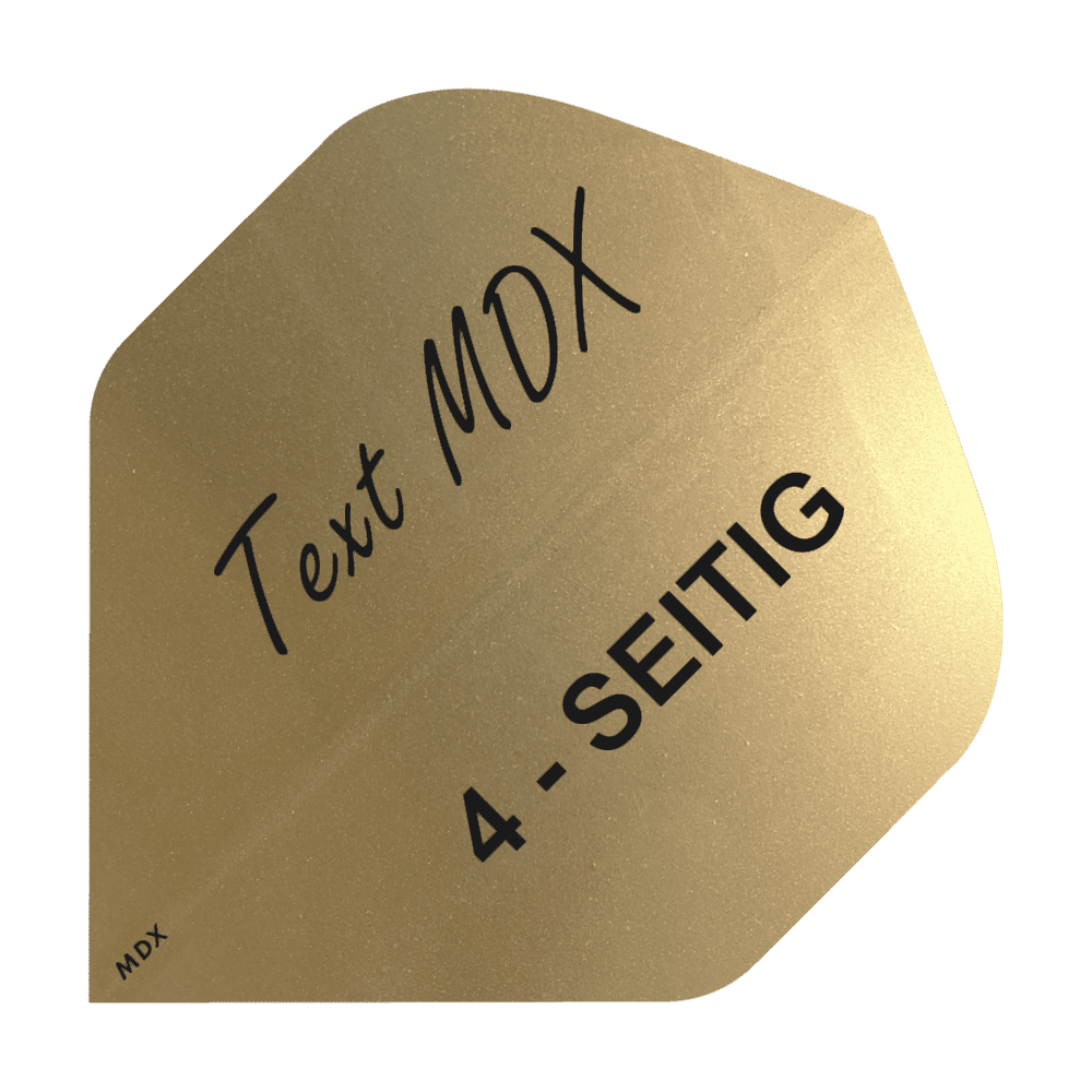 10 sets of printed metallic flights 4-sided - custom text - MDX Standard