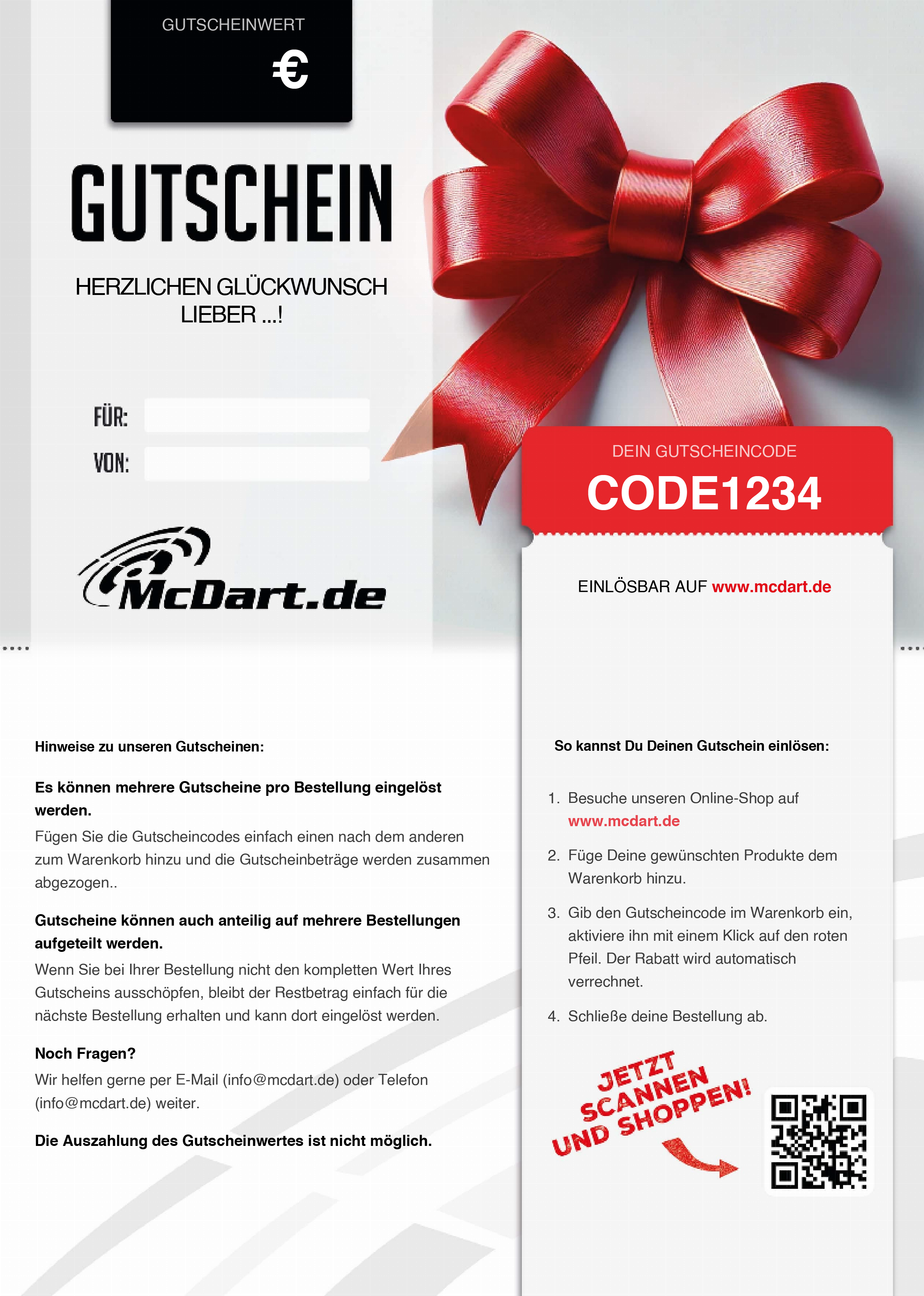 Gutschein - Rote Schleife