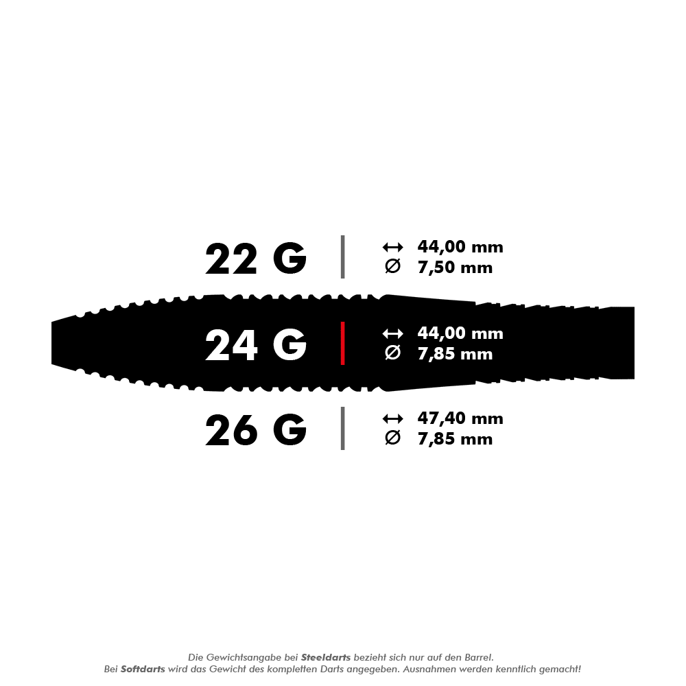 Fléchettes en acier Target Bolide Void 05 Swiss Point