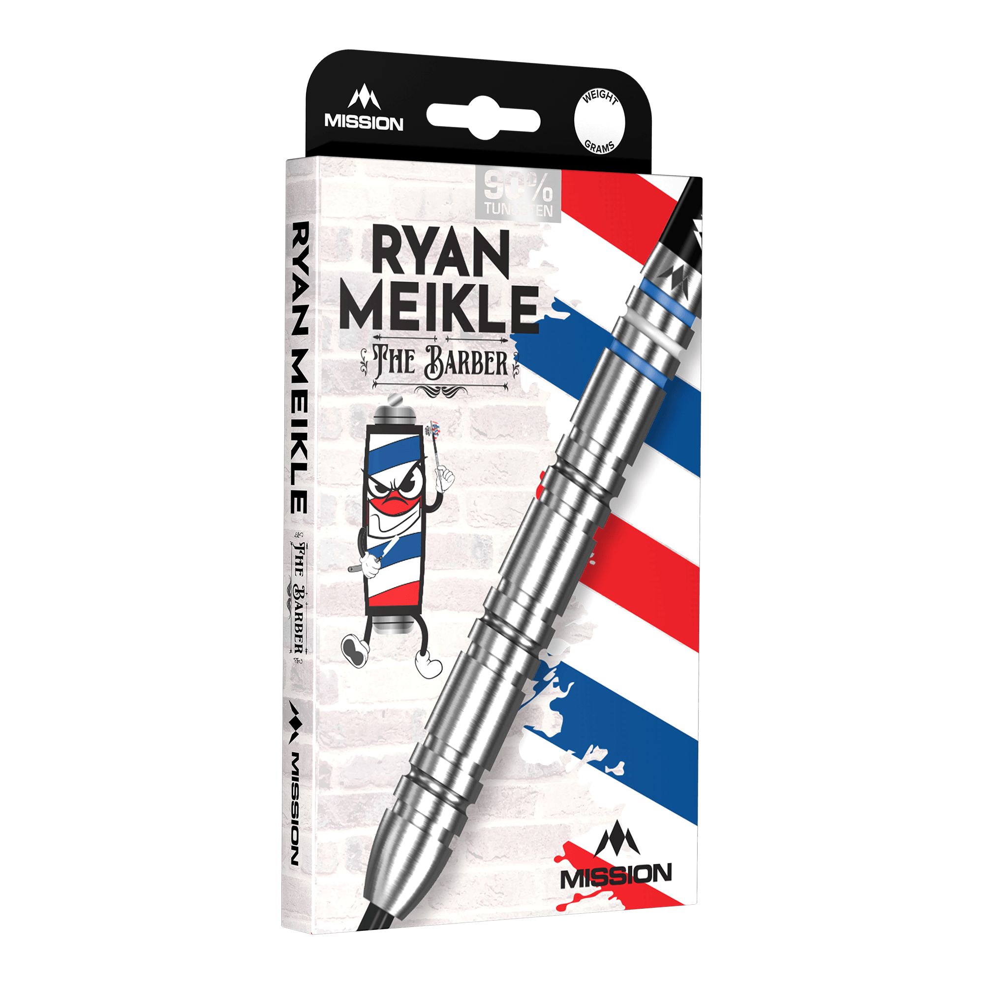 Mission Ryan Meikle The Barber Steeldarts - 23g Hier sieht man die Mission Ryan Meikle The Barber Steeldarts - 23g. Diese Darts zeichnen sich durch ihr einzigartiges Design aus.