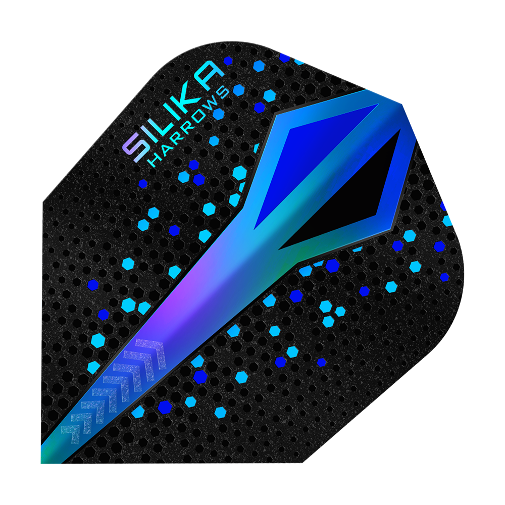 Plumas N.º 6 azules con revestimiento cristalino resistente Harrows Silika Colorshift
