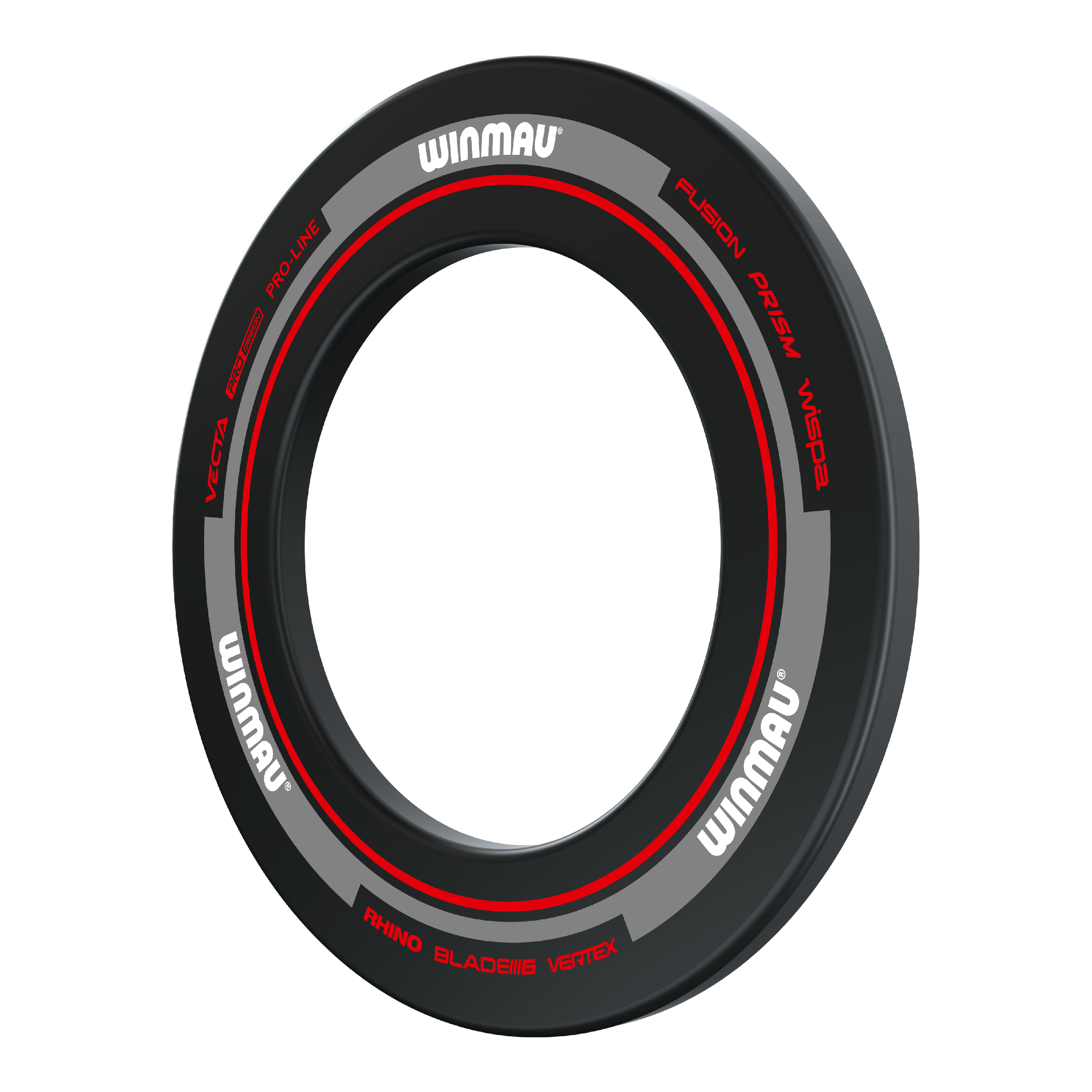 Marco para diana Winmau Advance - Negro Rojo Das Bild zeigt das Winmau Advance Dartboard Surround in Schwarz und Rot. Es ist ein Schutzring, der um eine Dartscheibe gelegt wird, um die Wand vor Pfeilen zu schützen.