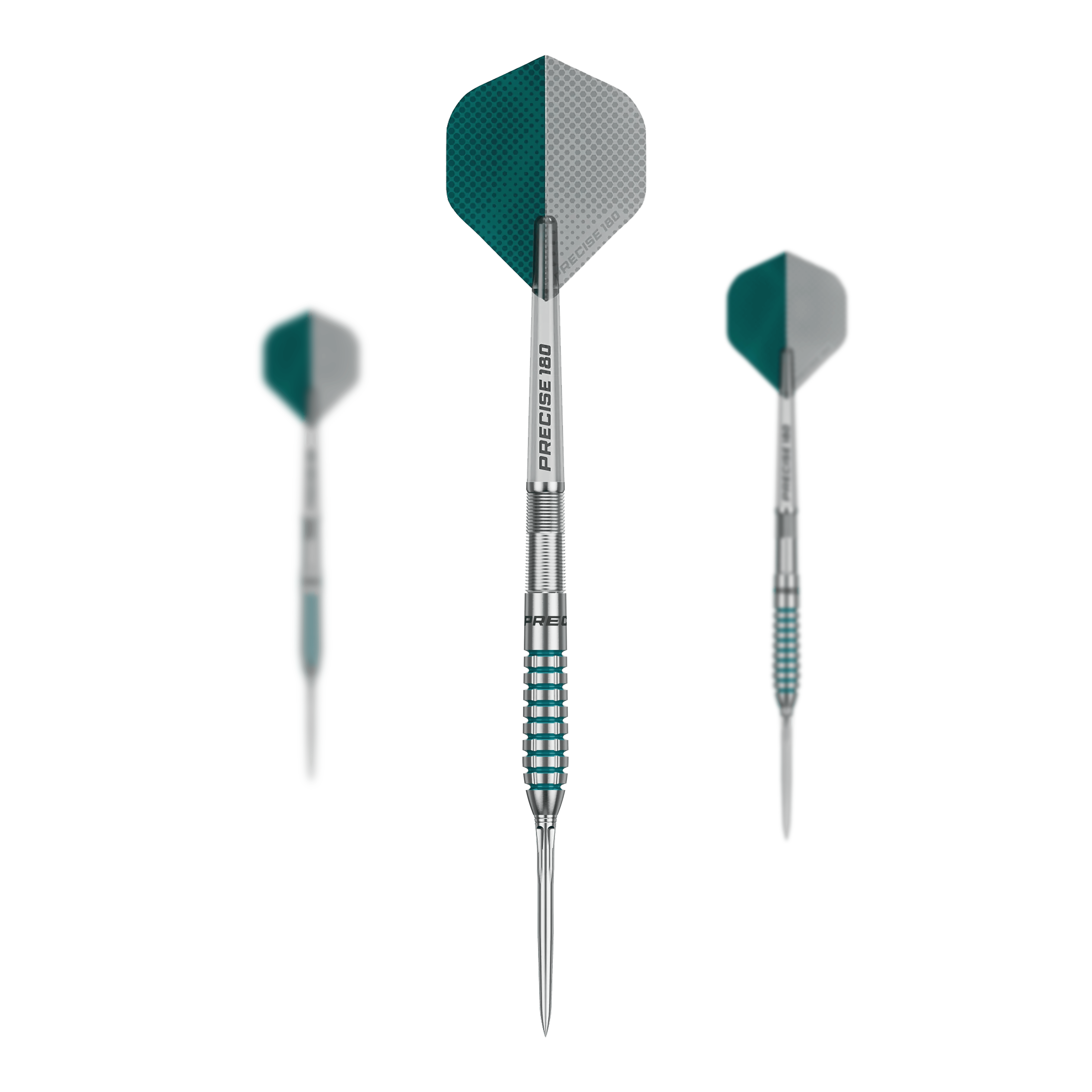 Fléchettes en acier Precise 180 MRV1 Auf dem Bild sieht man die Precise 180 MRV1 Steeldarts - 23g als Set. Das Set ist für das Dartspiel konzipiert.