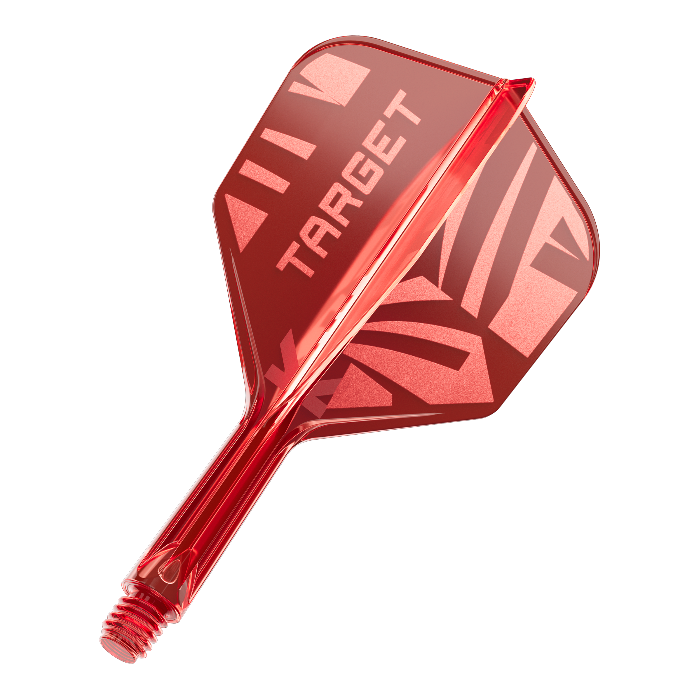 Letky Target K-Flex Red No6 Abgebildet ist ein Target K-Flex Red No6 Flight in 19 mm. Das Produkt ist einzeln zu sehen und farbig.