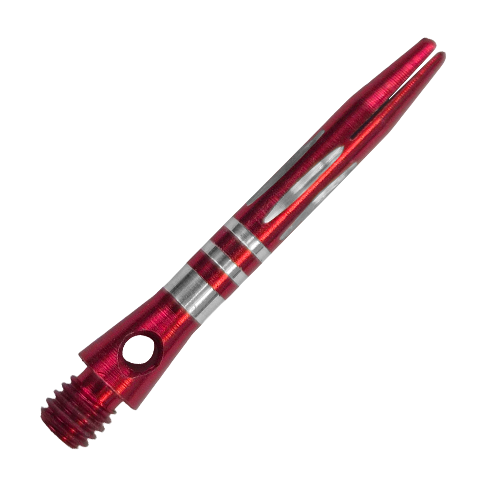 Ringed Diamond Cut Aluminium Shafts - Rot - 35 mm Hier ist der Ringed Diamond Cut Aluminium Shafts - Rot - 35 mm zu sehen. Der Aluminium-Schaft ist rot und mit Ringen versehen.