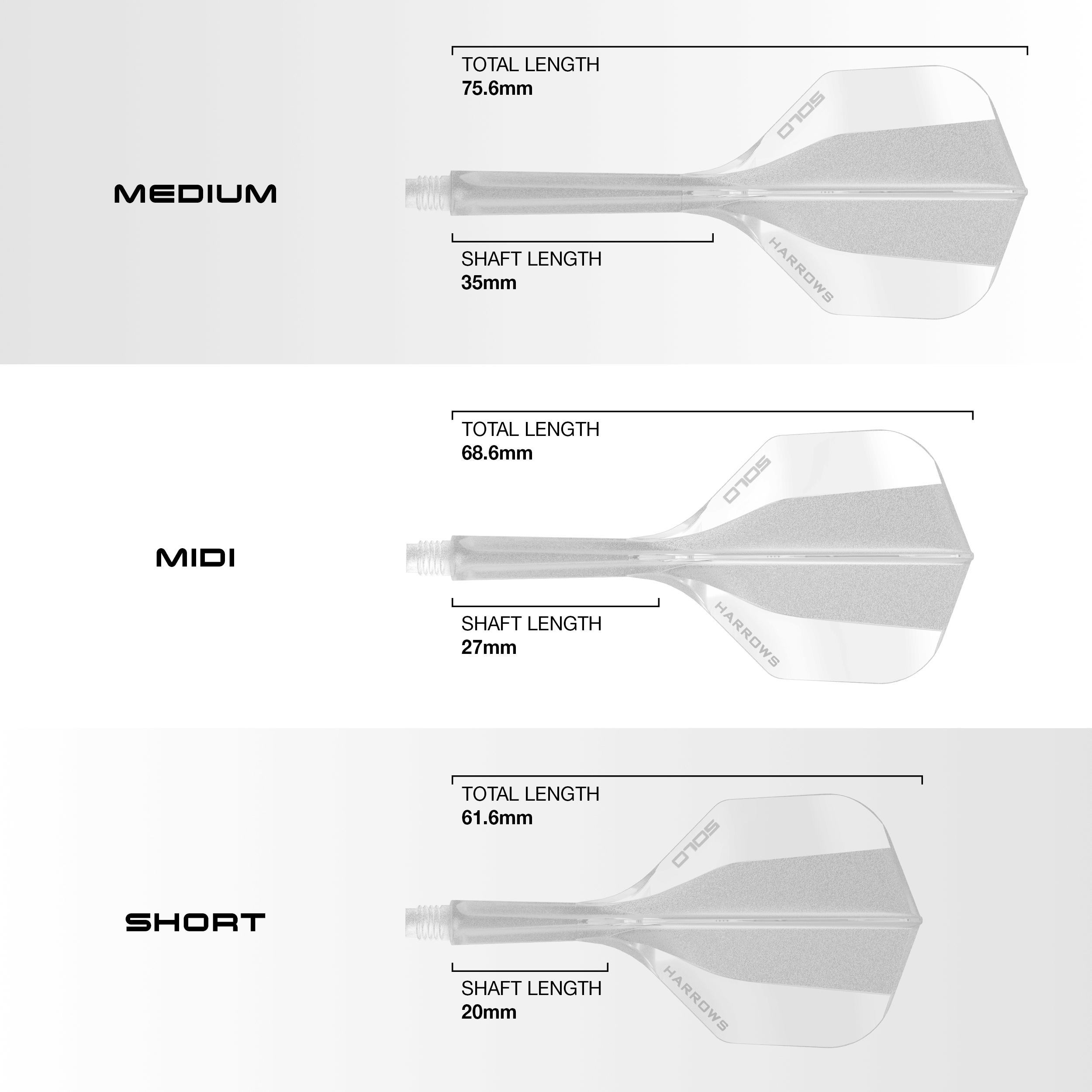 System wału lotniczego Harrows Solo No6 – przezroczysty Abgebildet ist das Harrows Solo No6 Flight-Shaft-System in transparenter Optik. Das Bild präsentiert die stabile Verarbeitung des Produkts.
