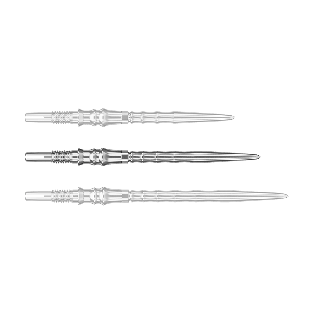 Target Japan Premium Swiss Point Dartspitzen - Silber Hier sieht man eine einzelne silberne SwissPoint-Dartspitze mit 35 mm Länge. Die Spitze ist Teil der Target Japan Premium Serie.