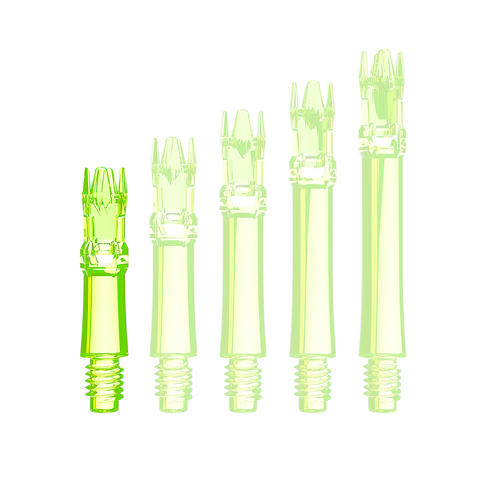 Náhradní hřídele L-Style L-System - neonově žluté Hier ist eine neongelbe Ersatzshaft abgebildet. Die Shaft wird von vorne gezeigt.