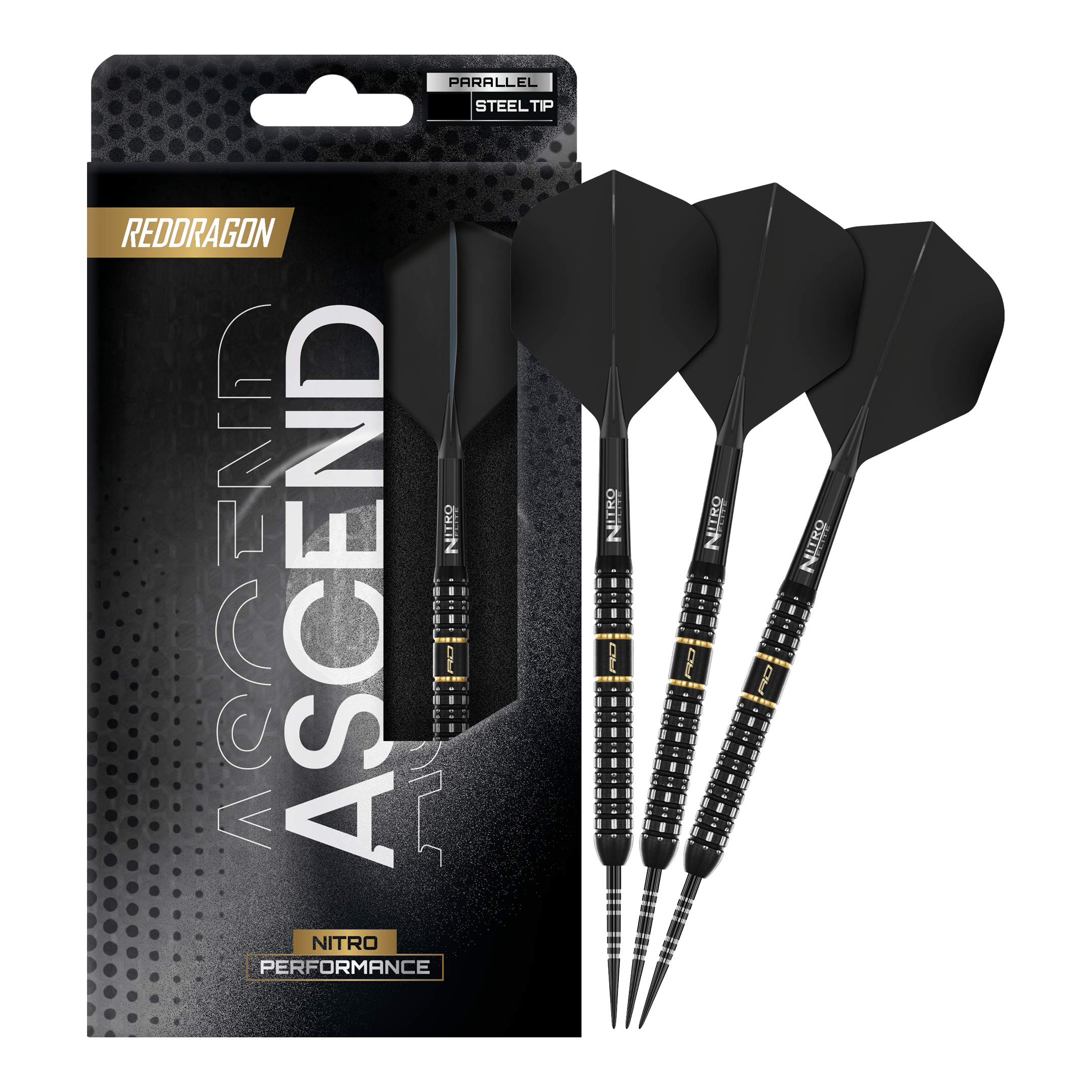 Dardos de acero paralelos Red Dragon Ascend Das Foto zeigt die vollständigen Red Dragon Ascend Parallel Steeldarts. Die Darts sind komplett und einsatzbereit dargestellt.