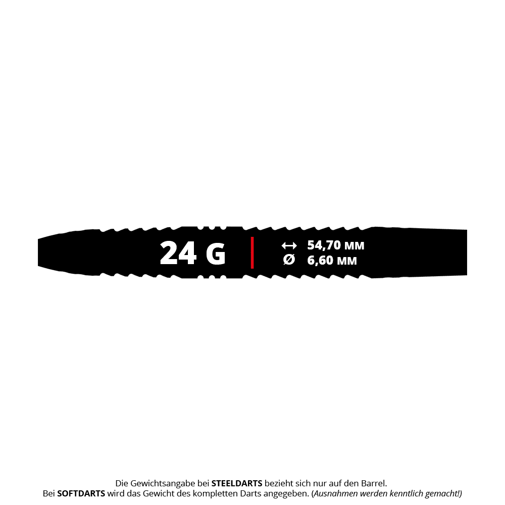 Das Produkt Bulls NL Lerena Rietbergen Steeldarts - 24g ist zu sehen. Die Steeldarts erscheinen in einer Nahaufnahme.