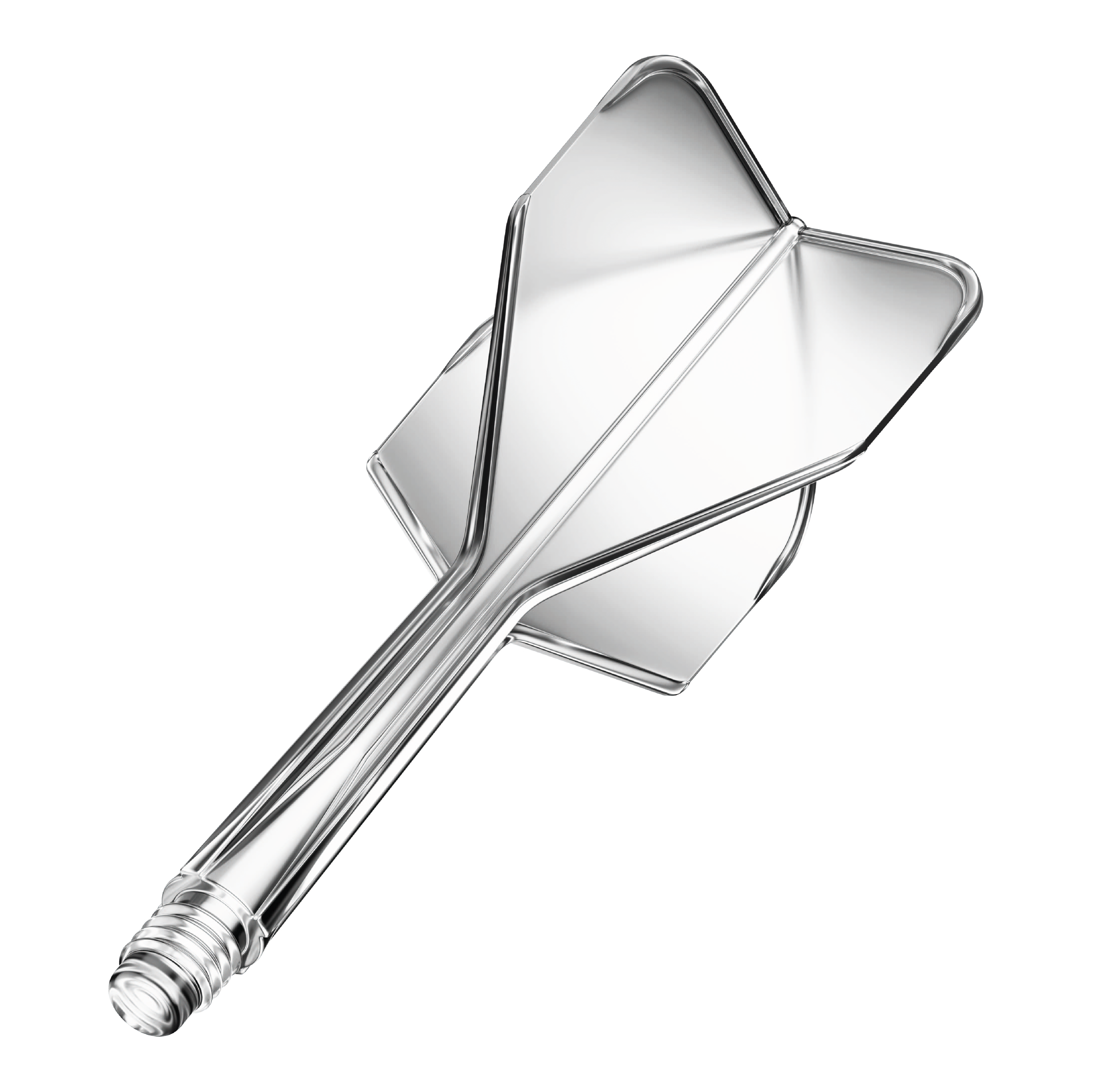 Système d'arbre de vol GOAT A1R n° 6 - Transparent Das Bild zeigt das Produkt "GOAT A1R No6 Flight-Shaft-System - Clear". Es handelt sich um ein durchsichtiges Dart-Flight- und Schaftsystem.