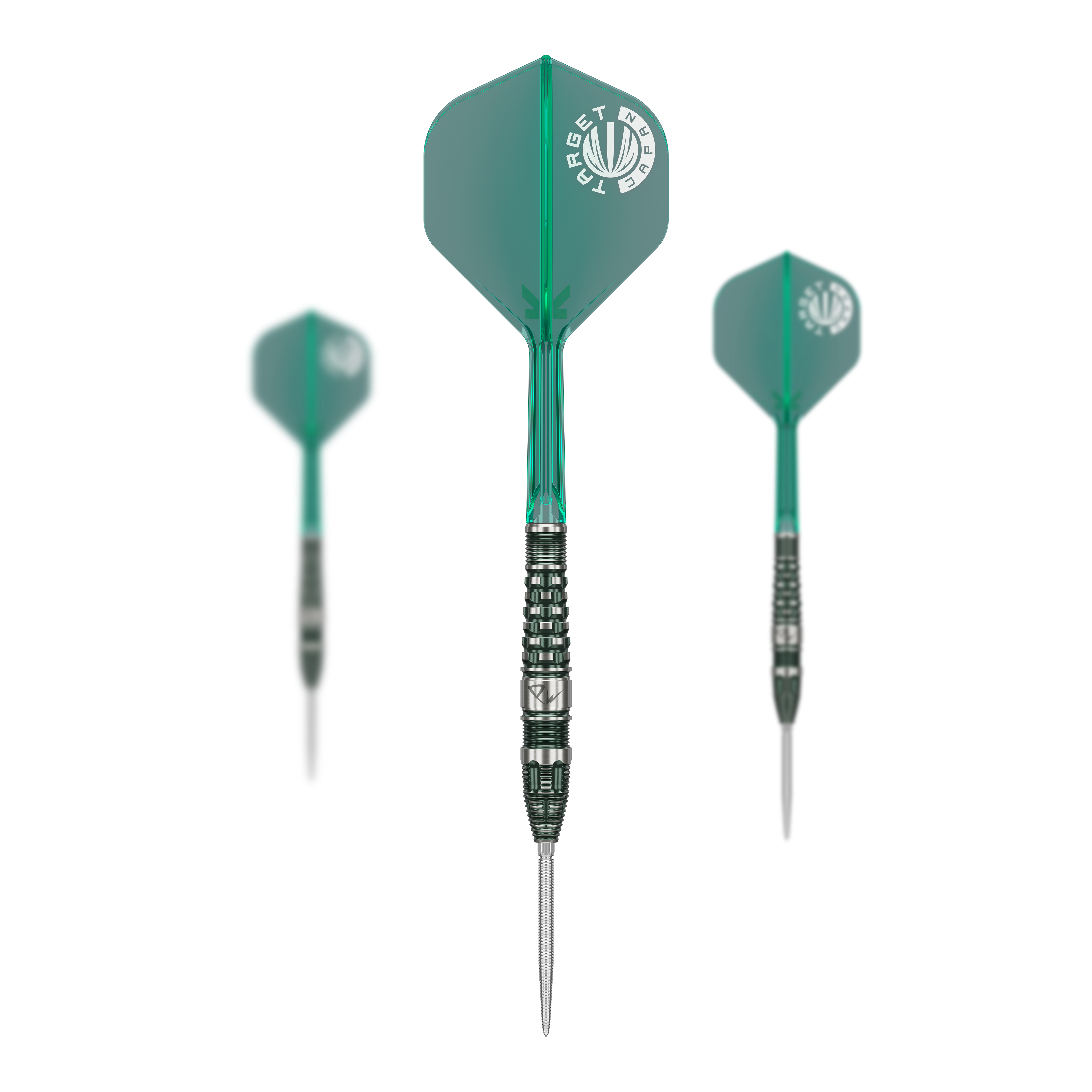 Das Bild zeigt ein Set der Target Japan Prime Series PW GEN 3 Swiss Point Steeldarts - 23g. Das Set beinhaltet mehrere hochwertige Dartpfeile.