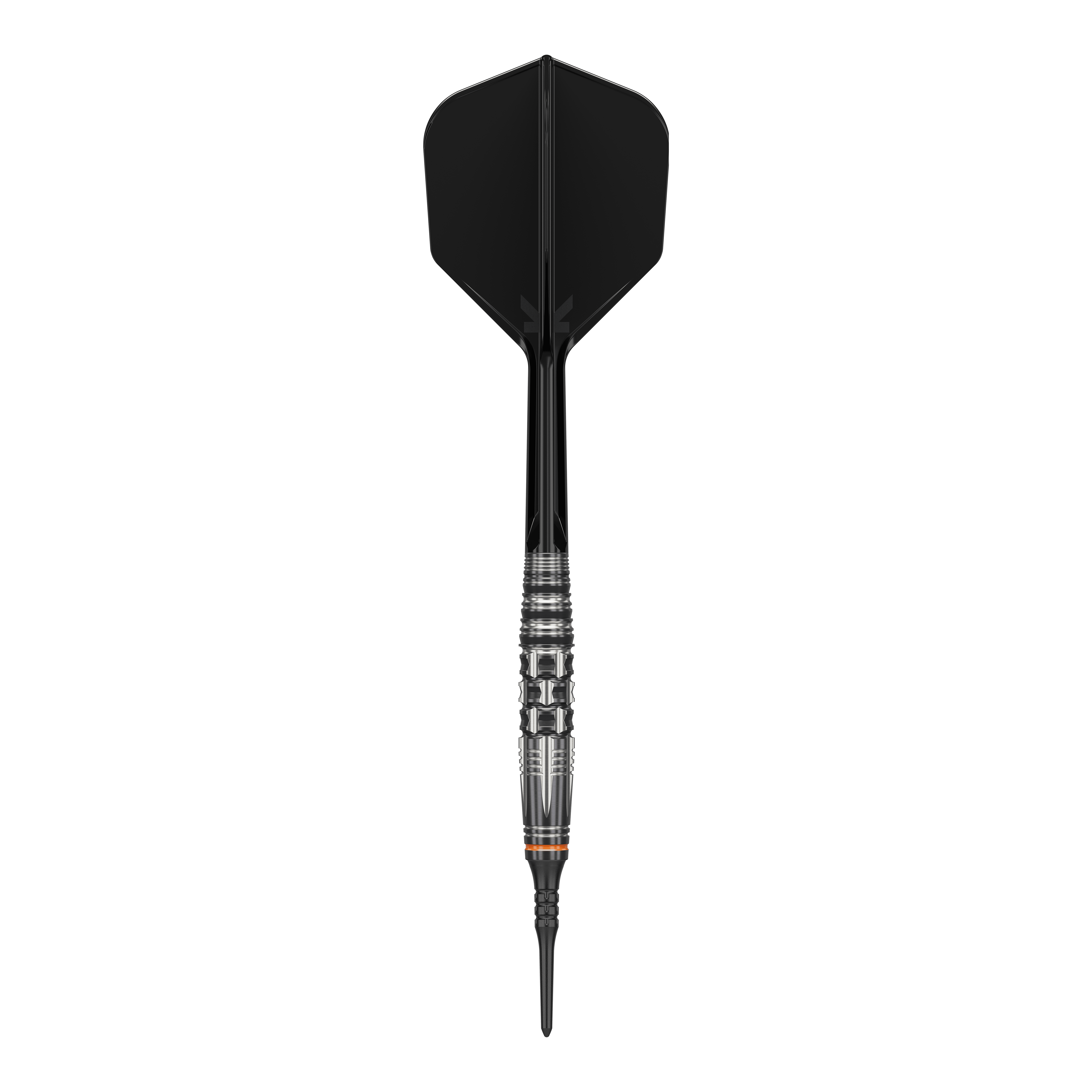 Dardos blandos Target Japan Black Marque Dancing Duck GEN 4 - 17 g Das Bild zeigt einen Softdart mit schwarzer Spitze, Schaft und Flight. Es handelt sich um das Produkt "Target Japan Black Marque Dancing Duck GEN 4 Softdarts - 17g".