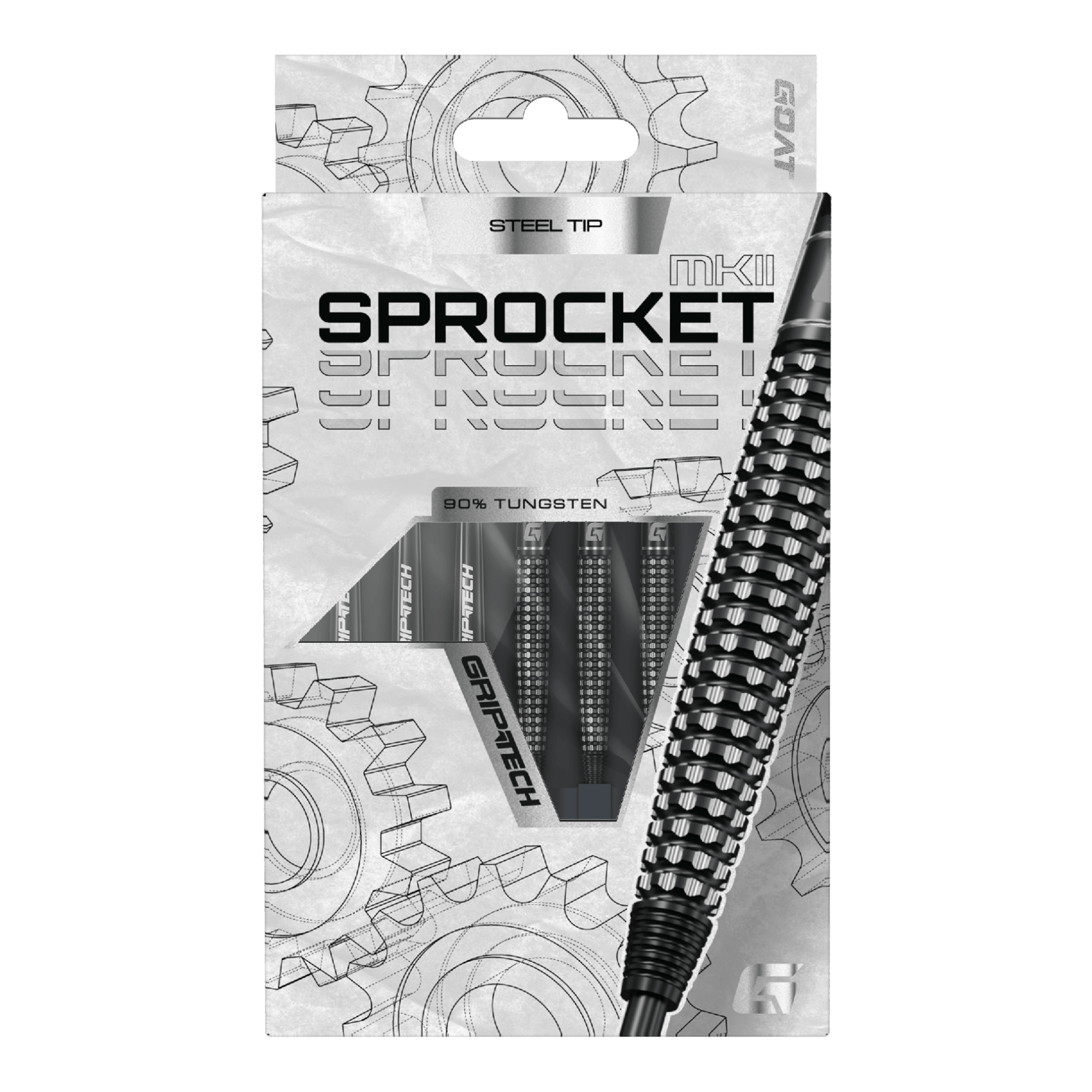 GOAT Sprocket MKII Torpedo Steeldarts sind auf diesem Bild dargestellt. Sie zeichnen sich durch ihre besondere Form und Verarbeitung aus.